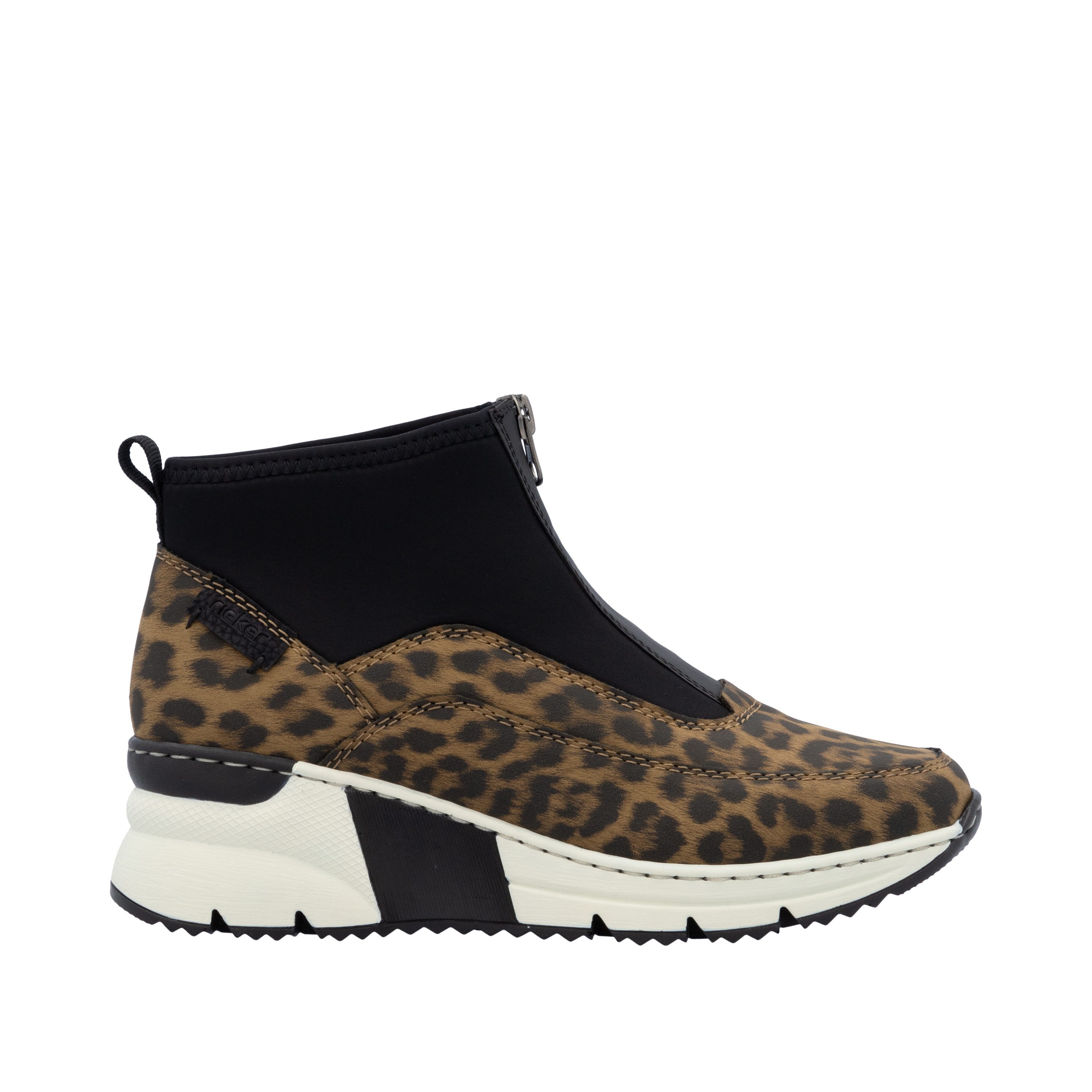 Rieker Schlupfboots Stiefelette, High Top Sneaker mit Reißverschluss auf der Vorderseite