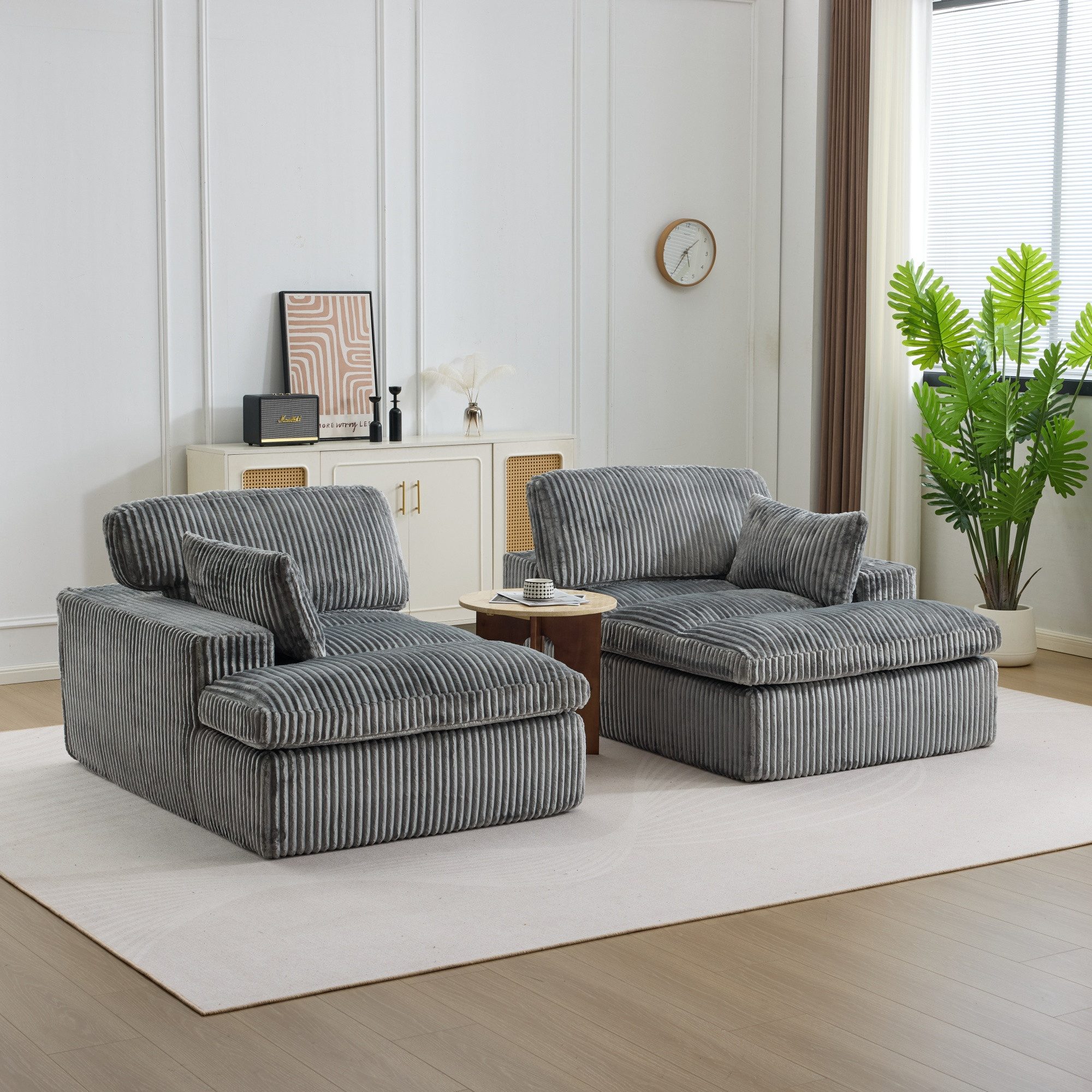 Vankel Loungesofa Sofa mit Bettfunktion 2-Sitzer – Cordsofa Sofas Wohnzimmer, Weicher Cordbezug, großes Schlafsofa, ideal für kleine Räume