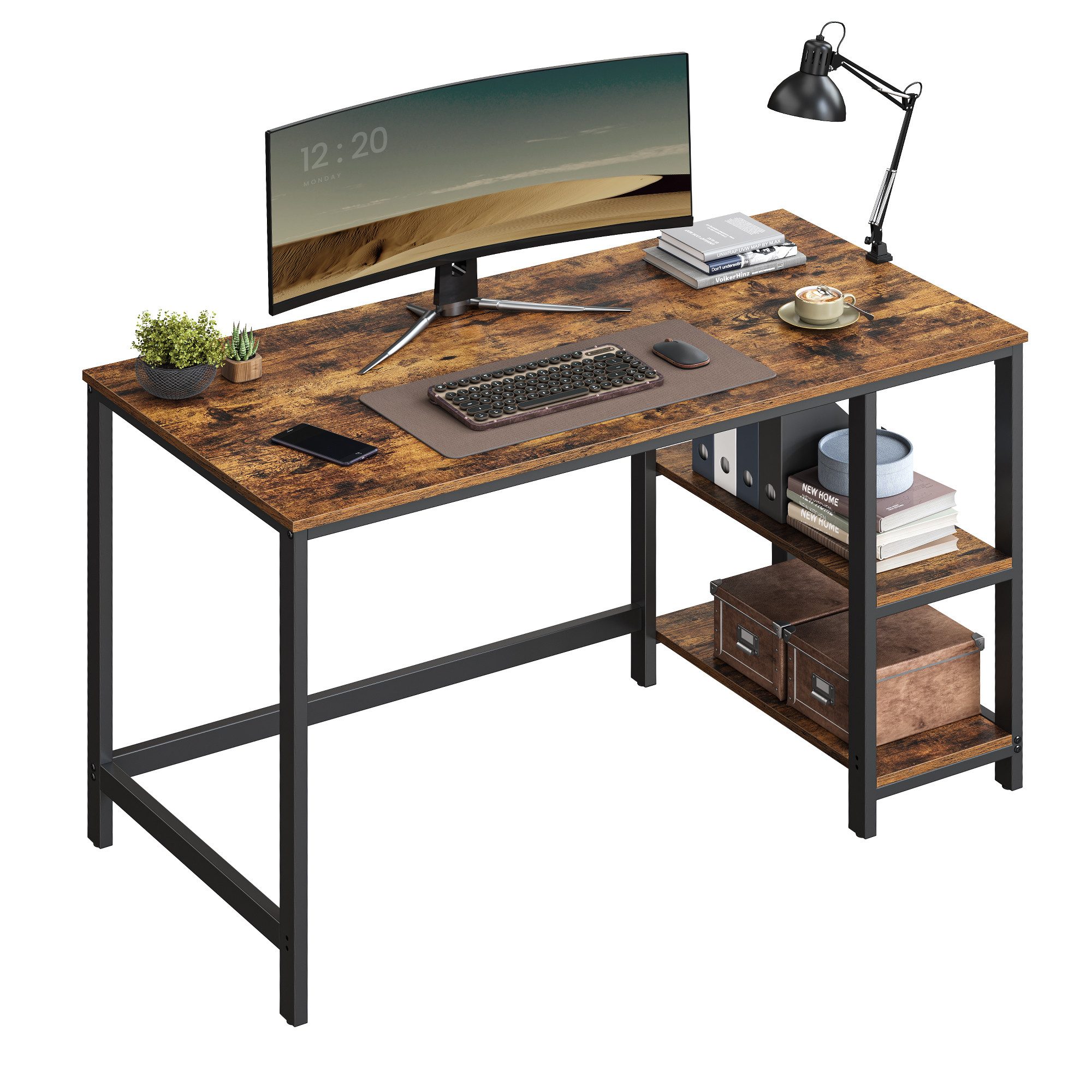 VASAGLE Schreibtisch Computertisch, 120/140cm Bürotisch mit günstig online kaufen