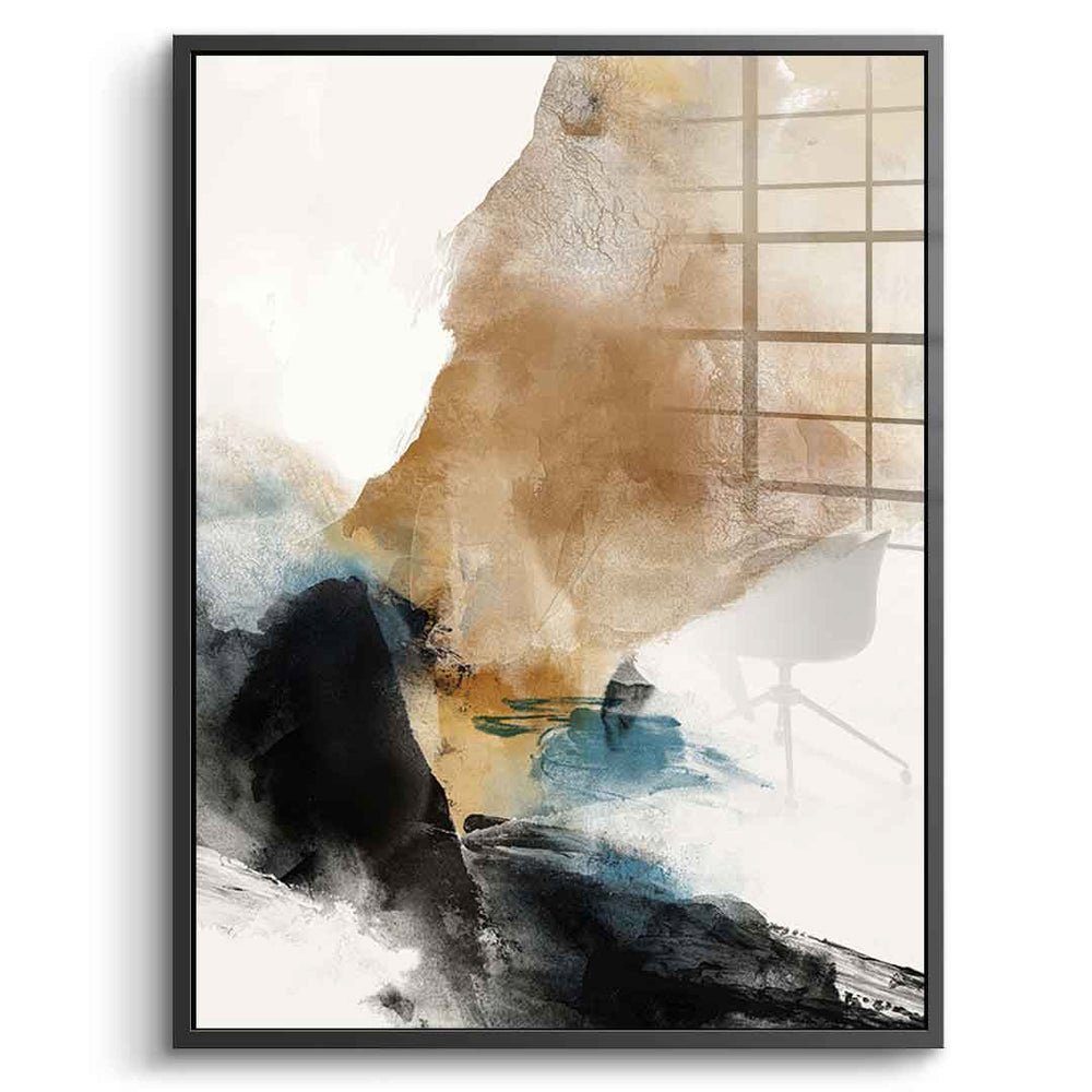 DOTCOMCANVAS® Acrylglasbild Macro - Acrylglas, Acrylglasbild Macro weiß beige moderne abstrakte Kunst Druck Wandbild