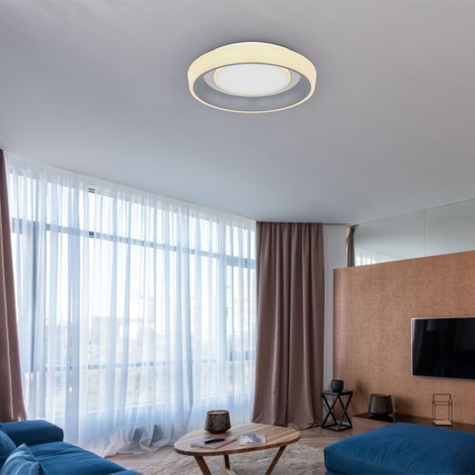 Globo Deckenleuchte GLOBO Deckenleuchte Wohnzimmer Fernbedienung LED Deckenlampe Dimmbar