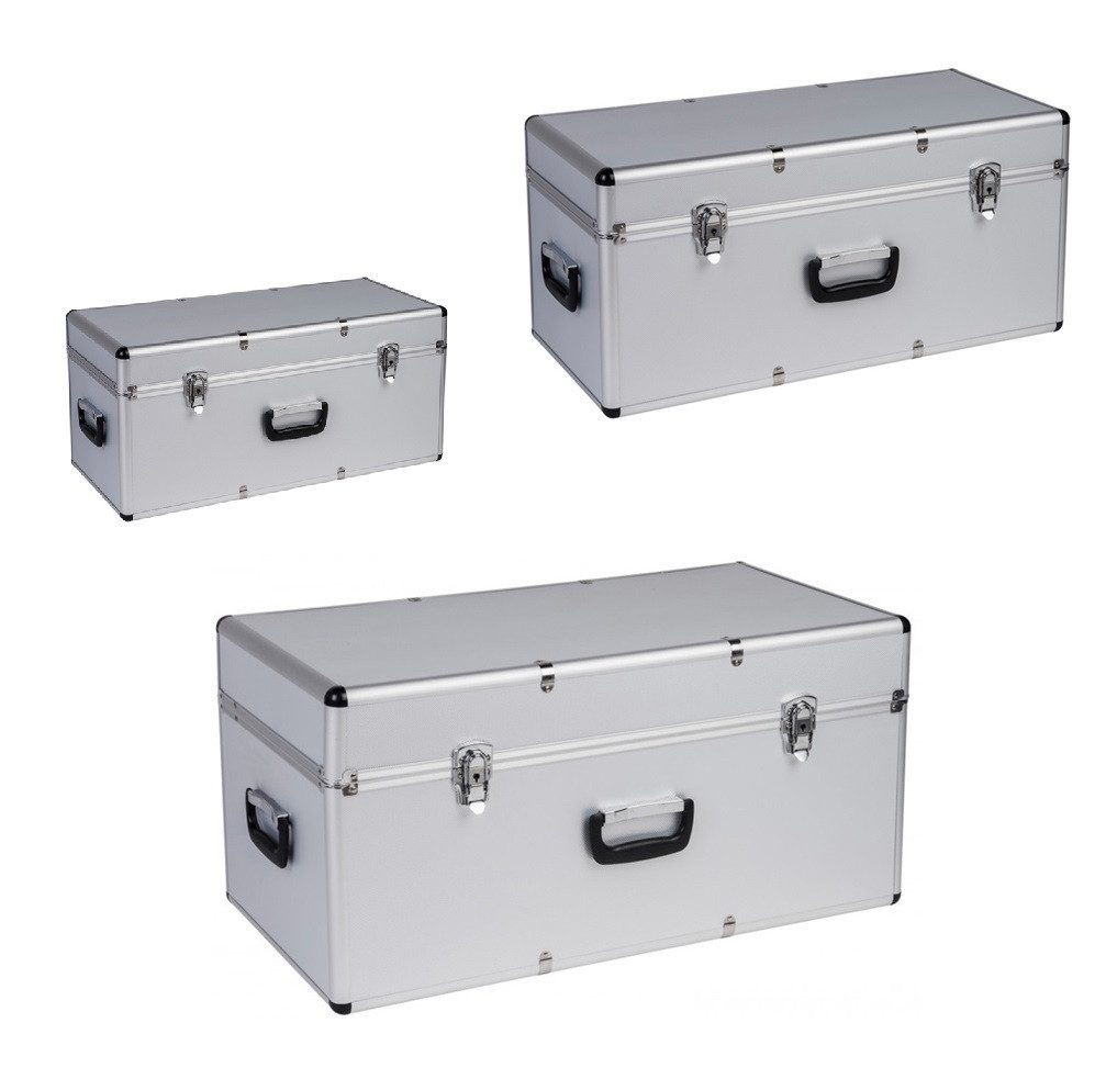 KreLeo Werkzeugkoffer Transportkoffer mit Aluminiumrahmen, Silber 27 Liter von KreLeo