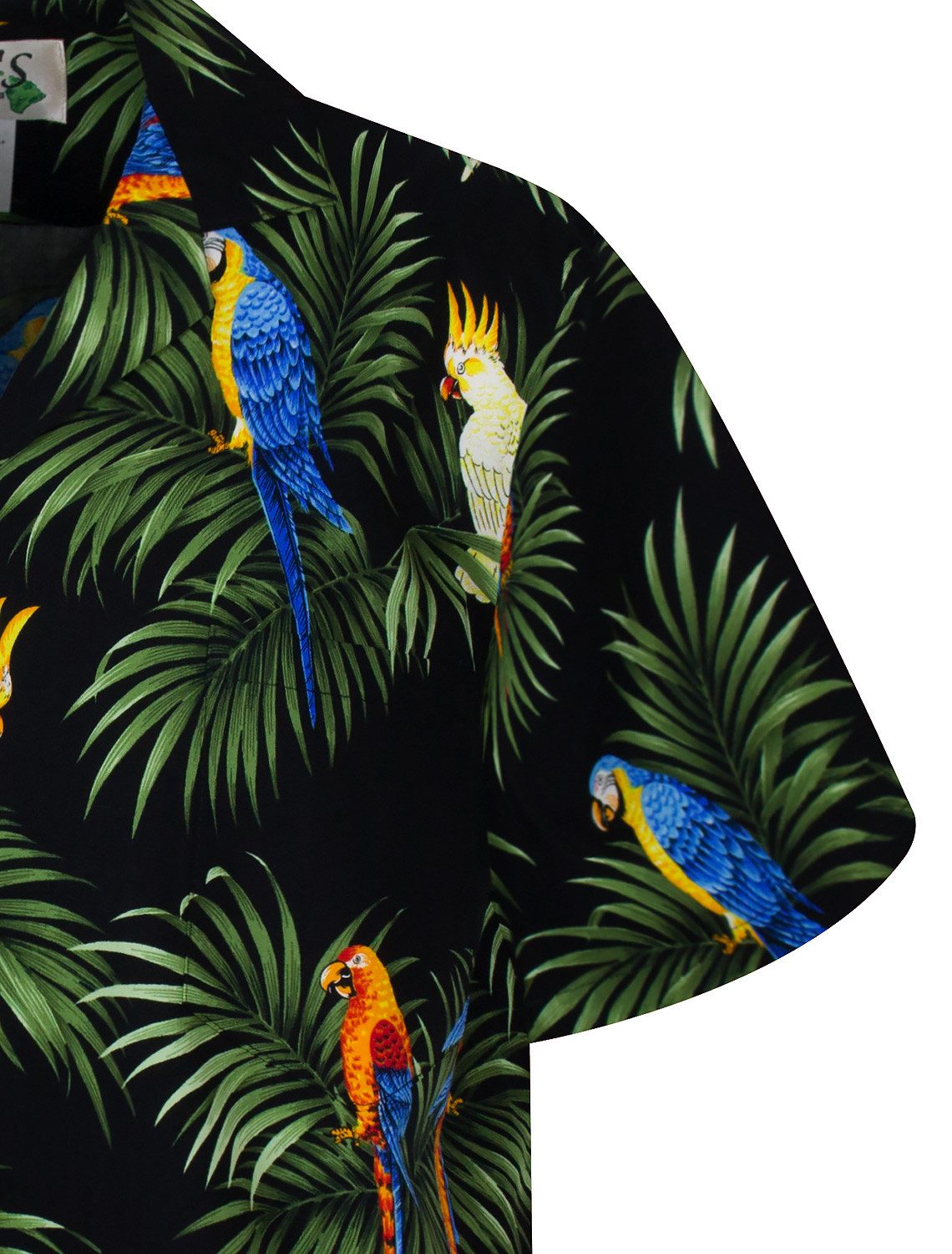 KY's Hawaiihemd "Kakadu" Herren Kurzarm Baumwolle Kokosknöpfe Original Hawaii