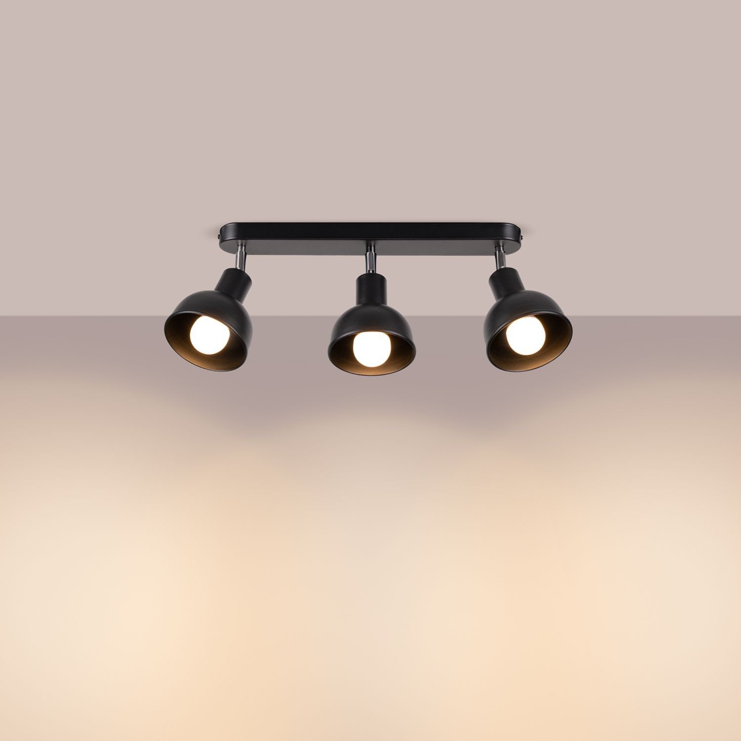 Licht-Erlebnisse Deckenstrahler LEONA, ohne Leuchtmittel, Metall E27 verstellbar Schwarz 3-flammig länglich Vintage Deckenspot