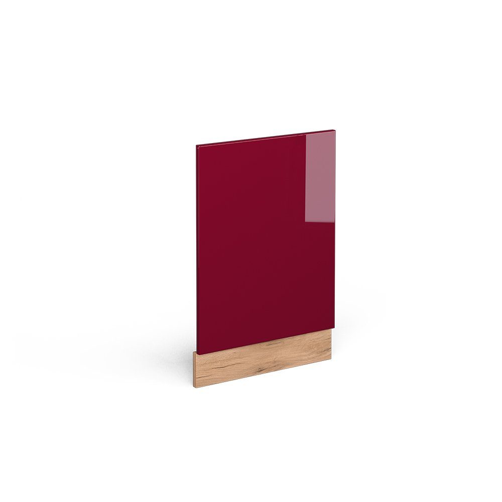 Vicco Frontblende R-Line, Rot/Goldkraft Eiche, 45 cm ohne Arbeitsplatte