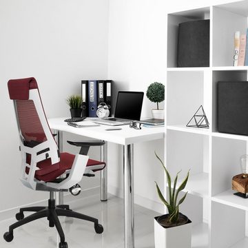 hjh OFFICE Drehstuhl Profi Bürostuhl GENIDIA SMART WHITE Netzstoff (1 St), Schreibtischstuhl ergonomisch