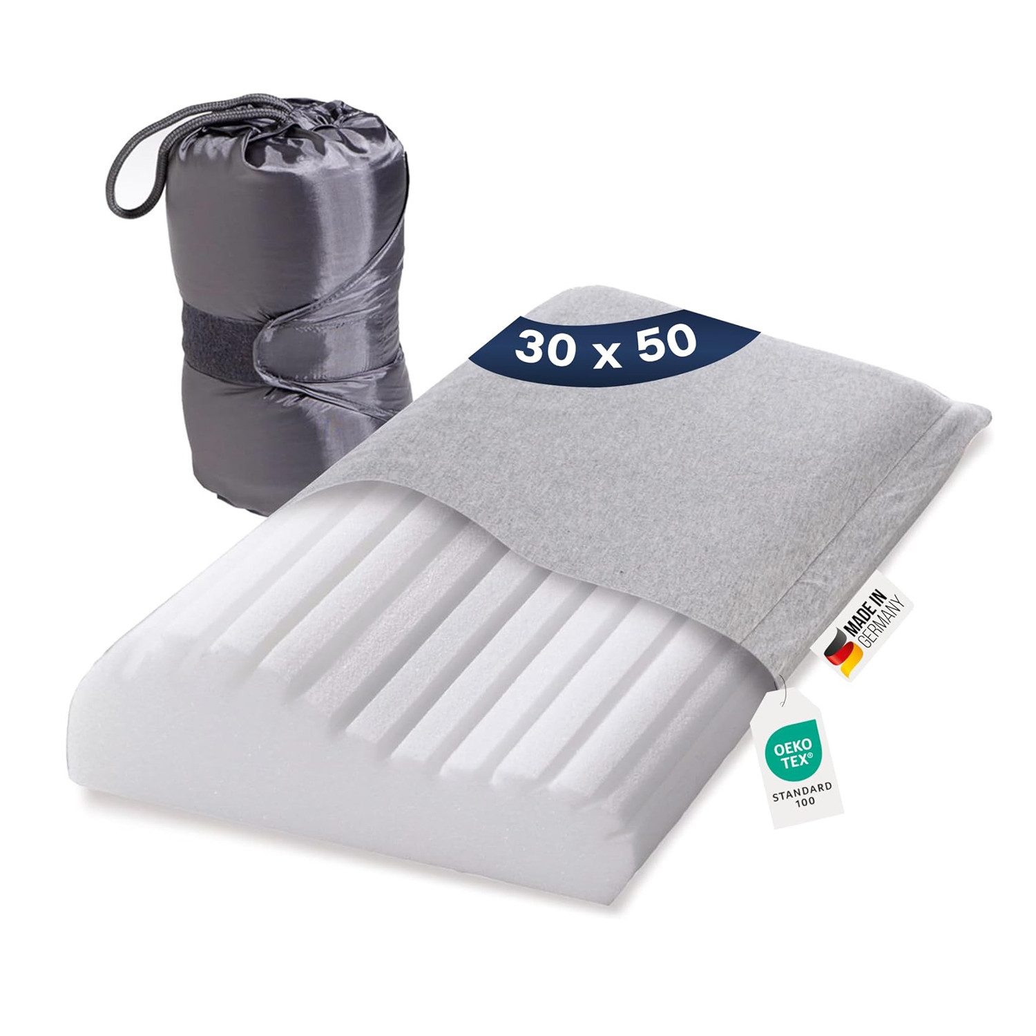 Sympathica Nackenstützkissen Reisekissen orthopädisches Nackenstützkissen Sympathica mit Tasche, Füllung: Viscoelastischer Memoryschaum, Bezug: Baumwolle, Rückenschläfer, Seitenschläfer, Druckentlastende Stützfunktion