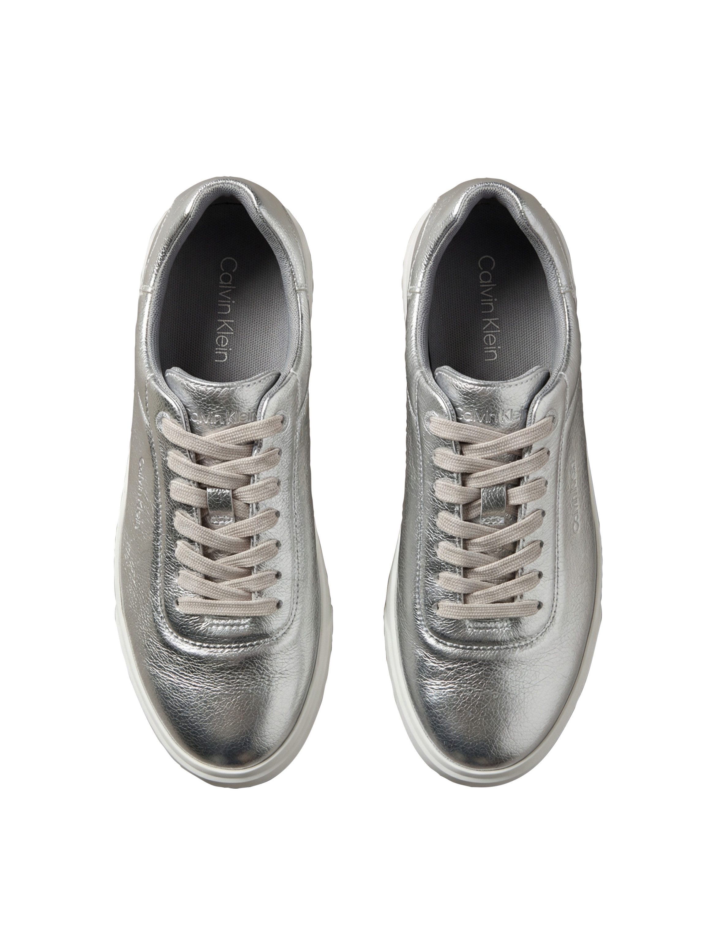Calvin Klein LOW PRO CUPSOLE OXF LTH MET Plateausneaker Schnürschuh, Halbschuh, Freizeitschuh im Metallic-Look – Bild 4 von 5
