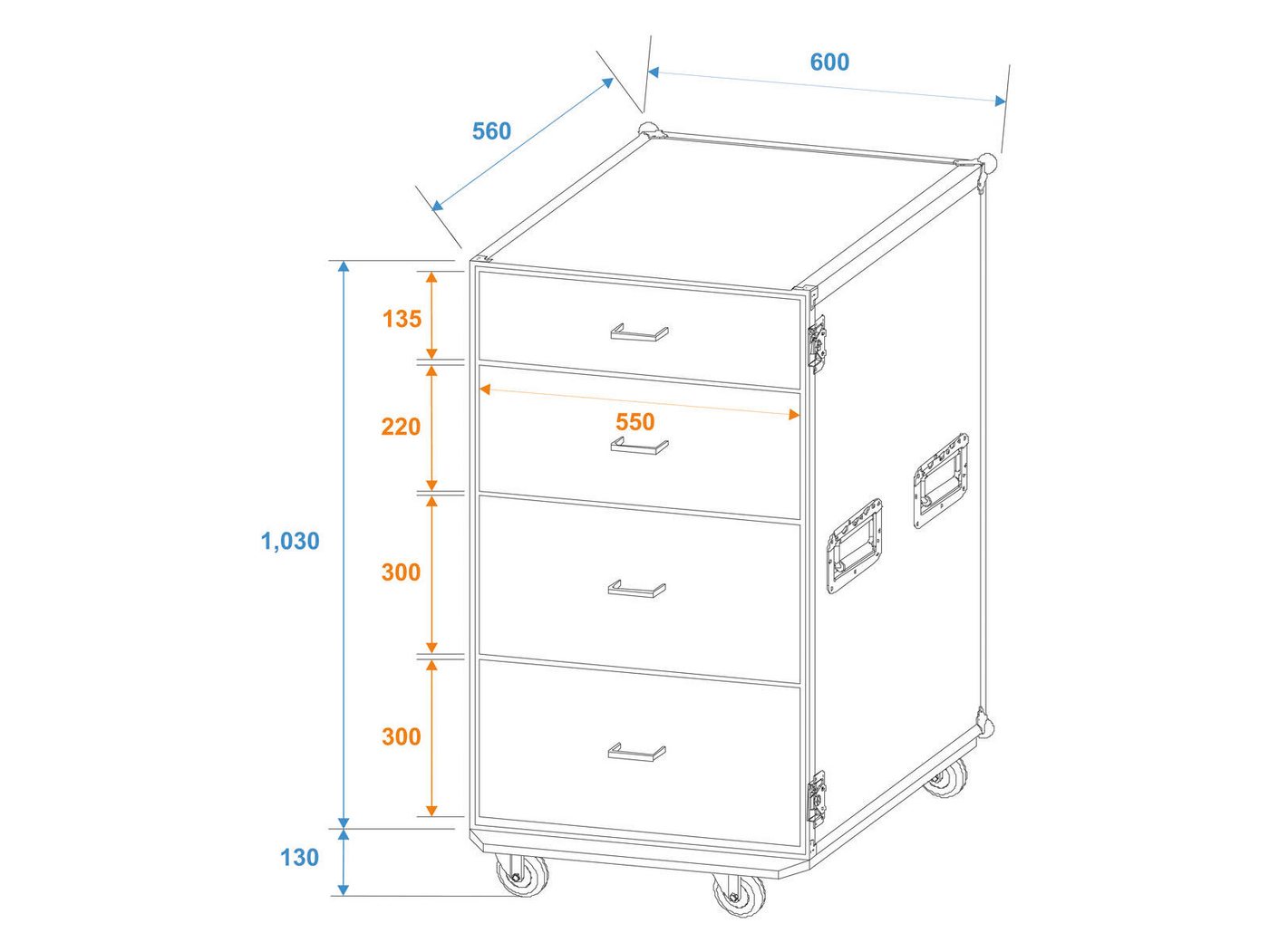 Thumbnail - Roadinger Transportbehälter ROADINGER Universal-Schubladen-Case ODS-1 mit Rollen