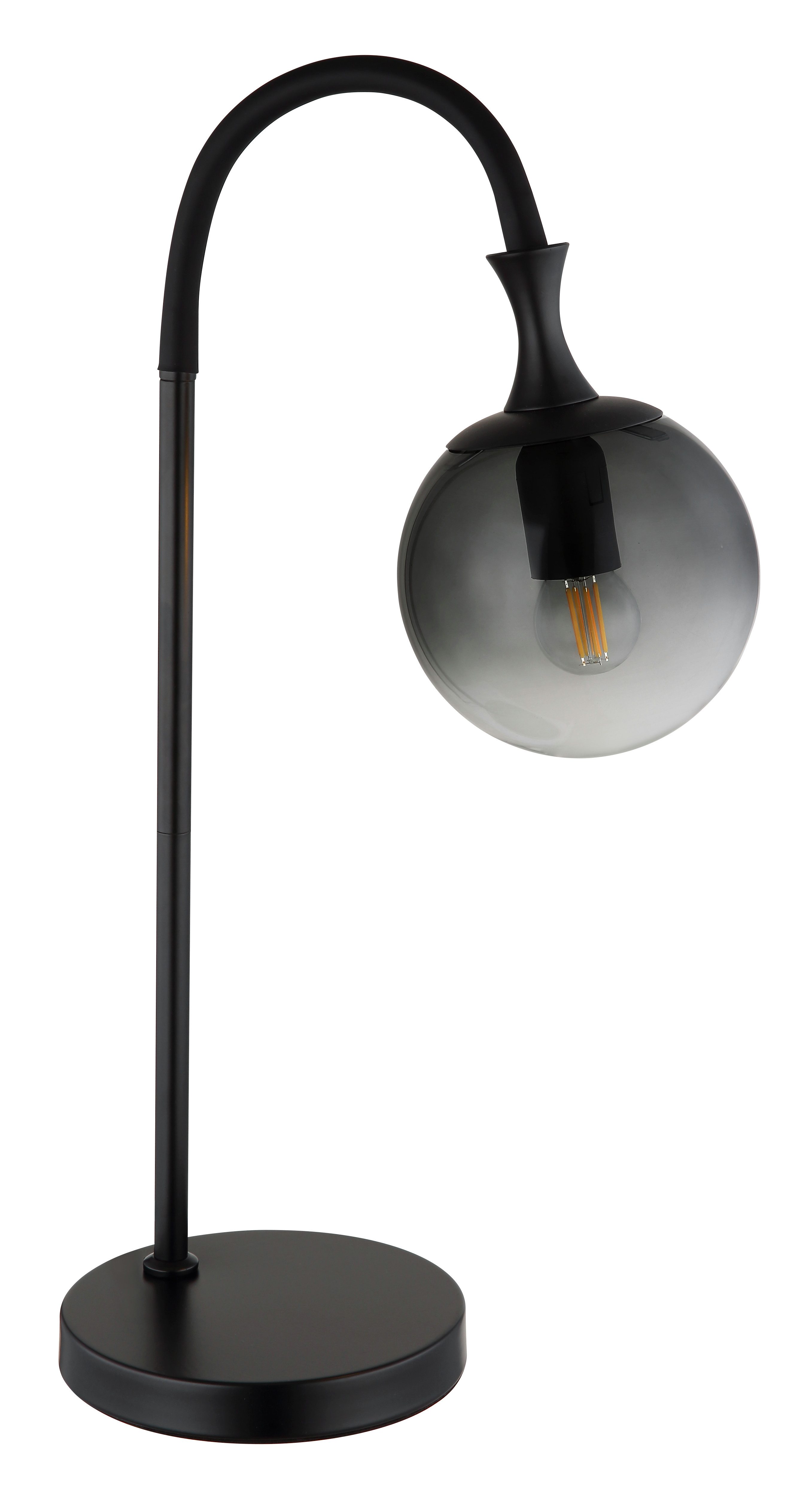 GLOBO LIGHTING Tischleuchte DALTON, ohne Leuchtmittel, Tischlampe/Glaskugeln rauchfarben/schwarz/Wohnzimmer/Schlafzimmer
