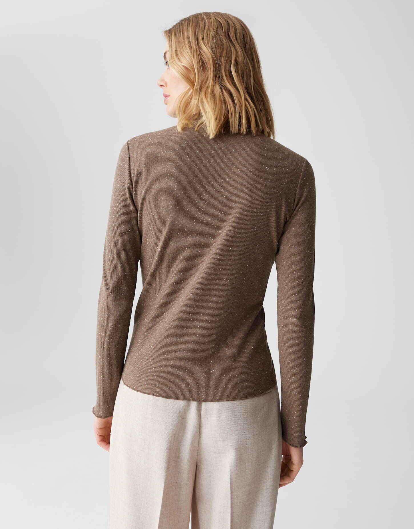 OPUS Langarmshirt SUHANNA CURLY Slim Fit aus elastischem Jersey schmale Passform, natürlicher Griff, elastischer Stoff