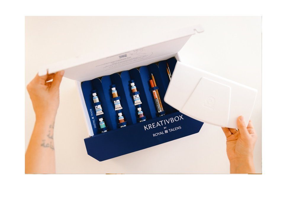 Talens Aquarellfarbe Carrie Morawetz Aquarellset Malkurs Blumen malen lernen, Aquarell Starter‑Set Blumen inkl. ausführlichem Malkurs