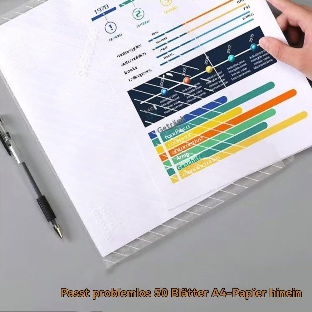 Blusmart Dokumententasche A4 Transparente Datei Tasche mit Schnappverschluss (Student Organizer Informationen Tasche, 10-tlg., Ordner Schreibwaren), Für Dokumenten, Umschlägen, Briefen, Quittungen usw.