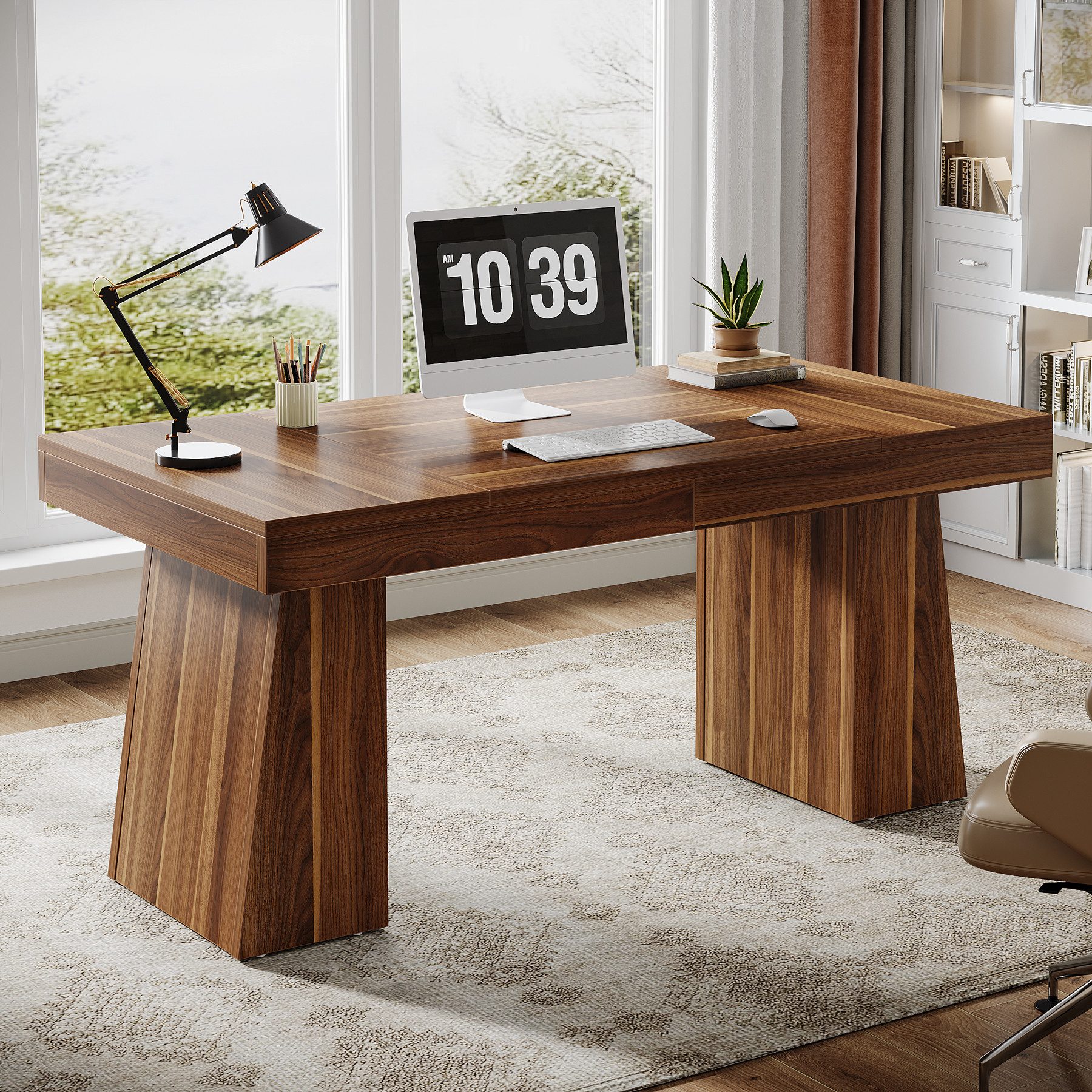 Tribesigns Schreibtisch Chefschreibtisch 140 cm, Büro-Schreibtisch, günstig online kaufen