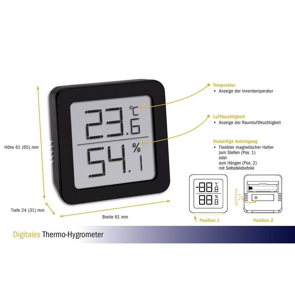 TFA Dostmann Hygrometer Thermo-Hygrometer weiss