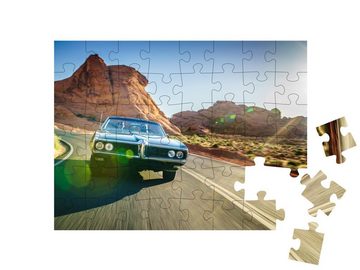 puzzleYOU Puzzle Schnelle Fahrt durch die Wüste in einem Oldtimer, 48 Puzzleteile, puzzleYOU-Kollektionen Autos