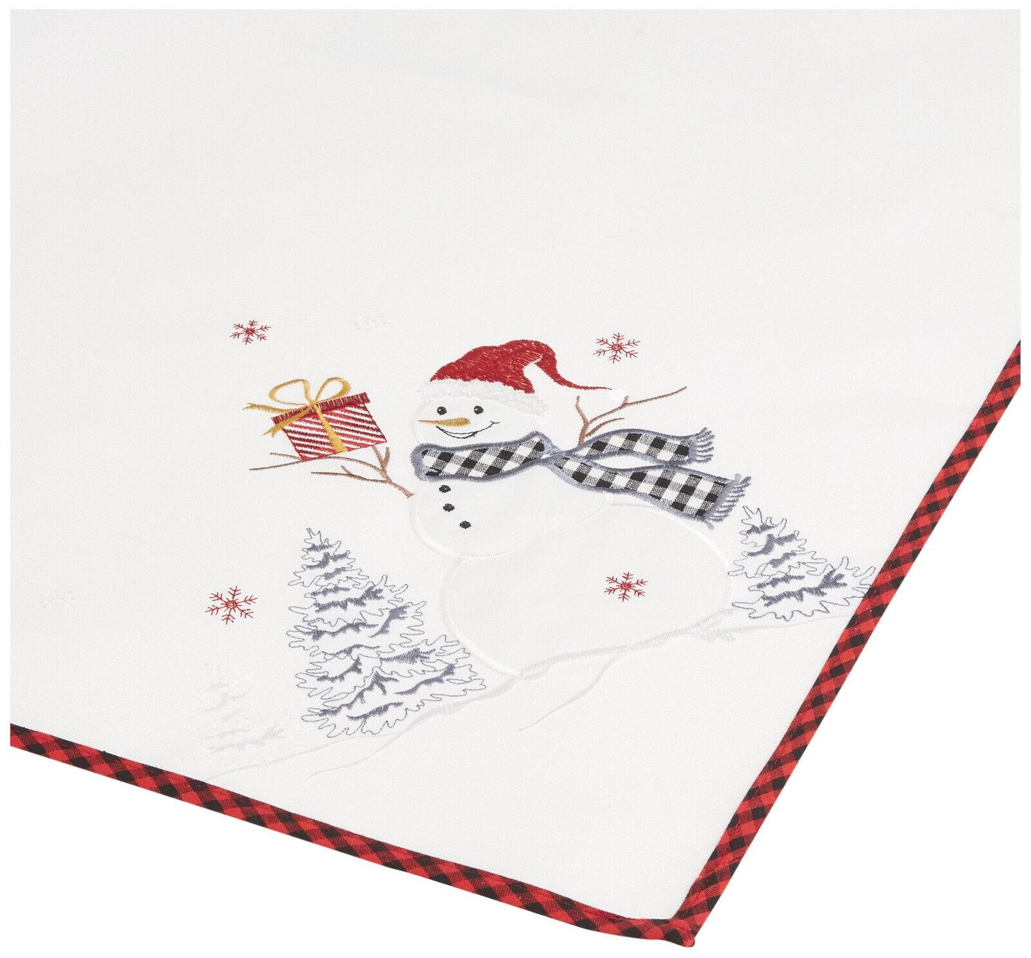 texpot Tischdecke mit Stickerei Schneemann Winter günstig online kaufen