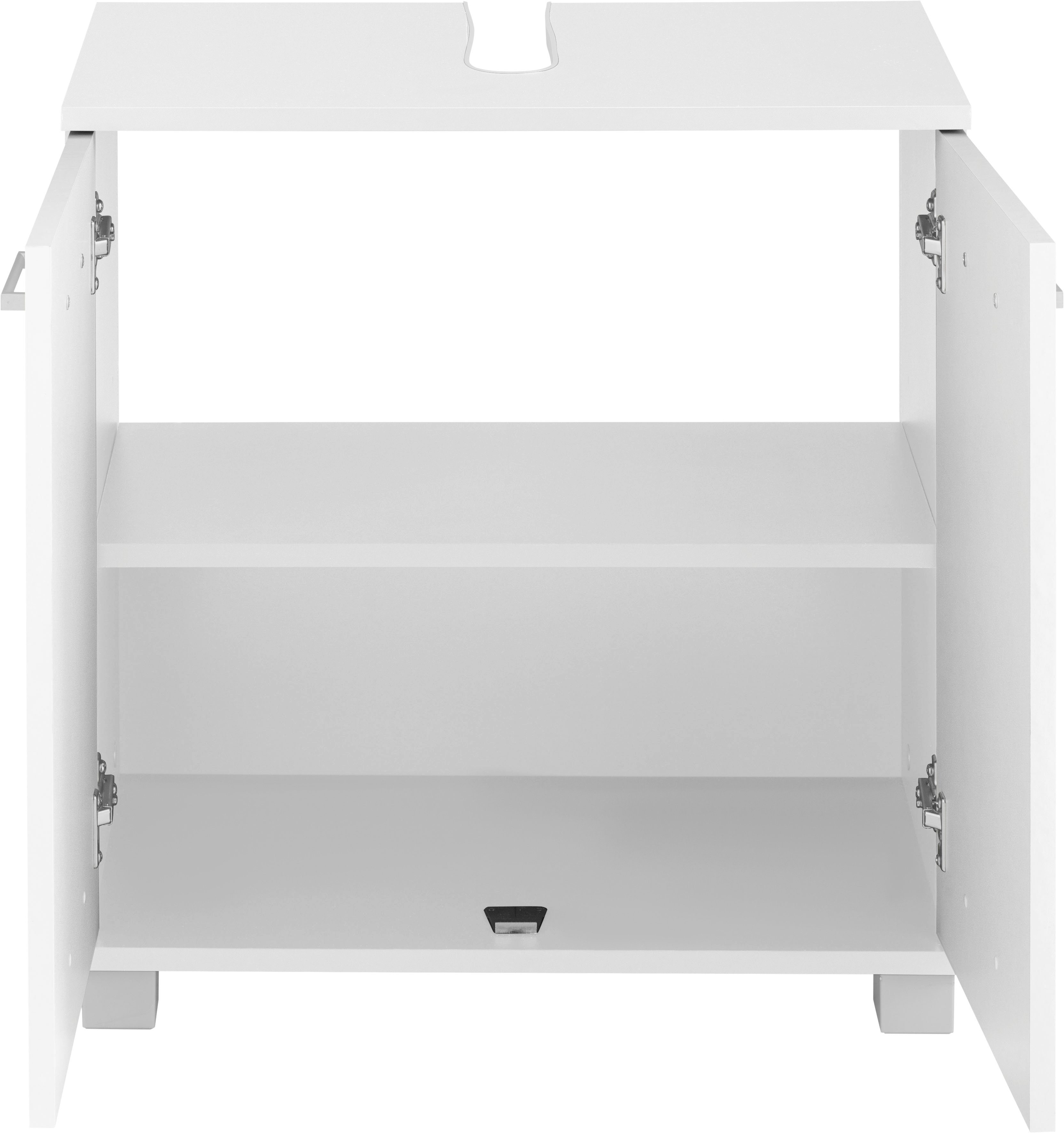 Schildmeyer Waschbeckenunterschrank Breite/Höhe: 59,8/62,4 cm, Badschrank mit Doppeltür, Zwischenboden