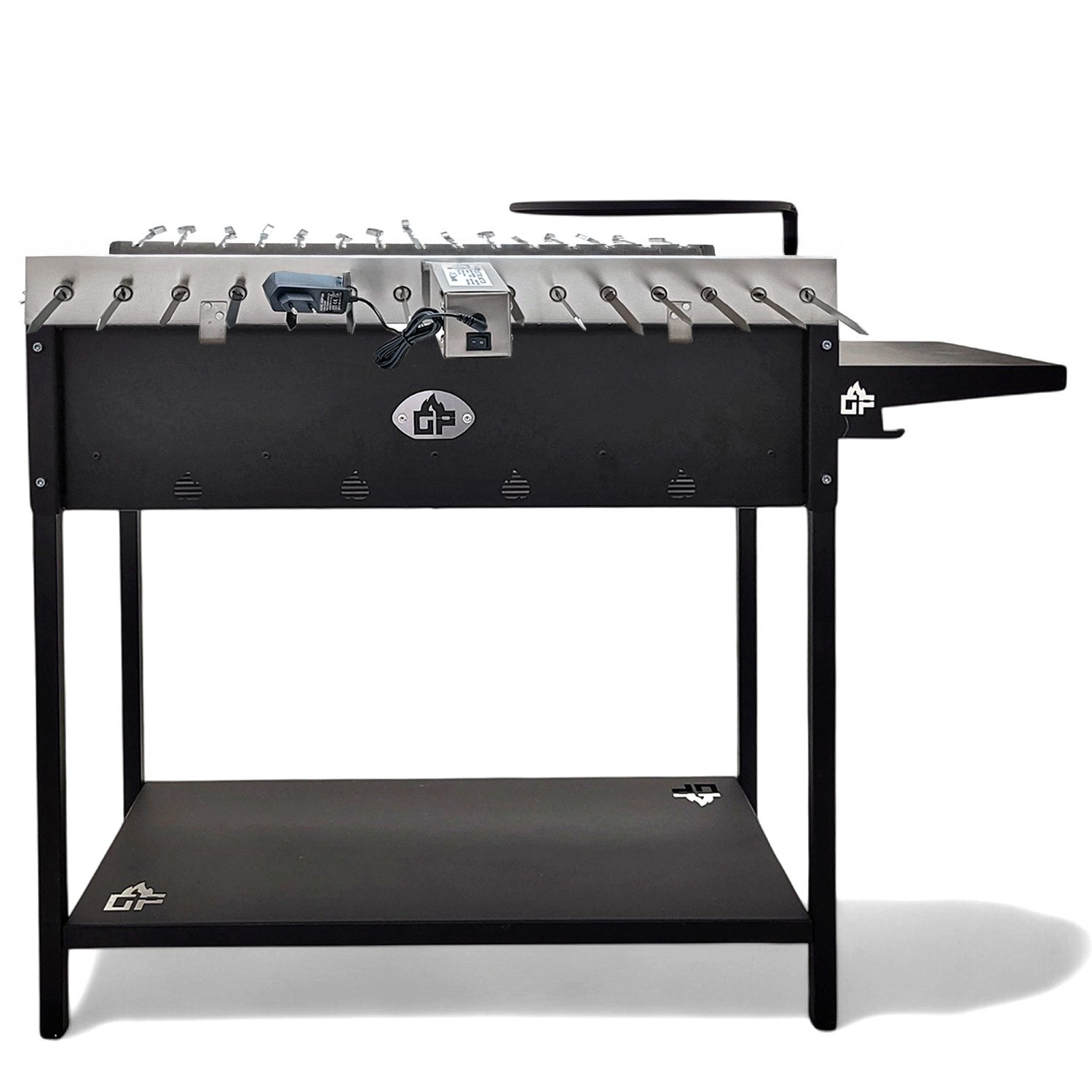Grillpeter Holzkohlegrill Mangal Set Batyr 80 mit 15er Drehspieß Edelstahlmotor