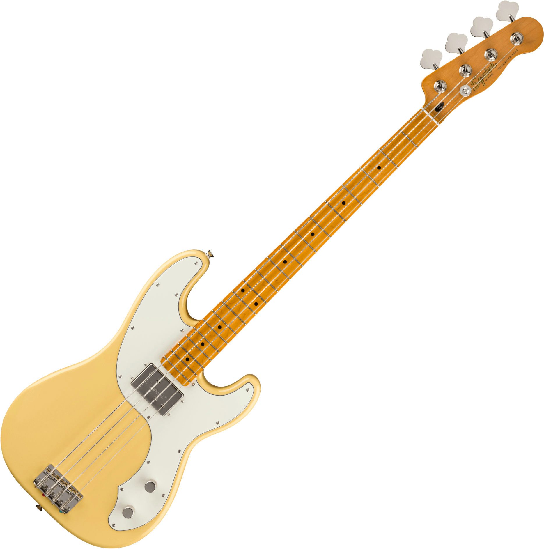 Squier E-Bass Classic Vibe Telecaster Bass Vintage White, Telecaster Bass, Passiver Longscale 4-Saiter Bass mit Ahorn-Griffbrett