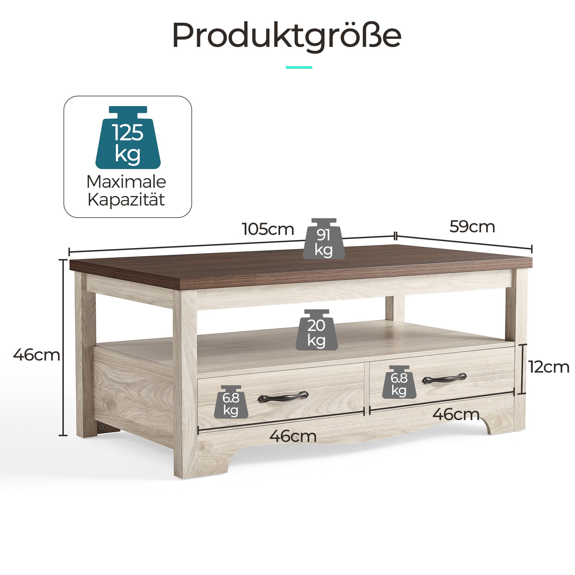 LINSY HOME Couchtisch im Landhausstil mit günstig online kaufen