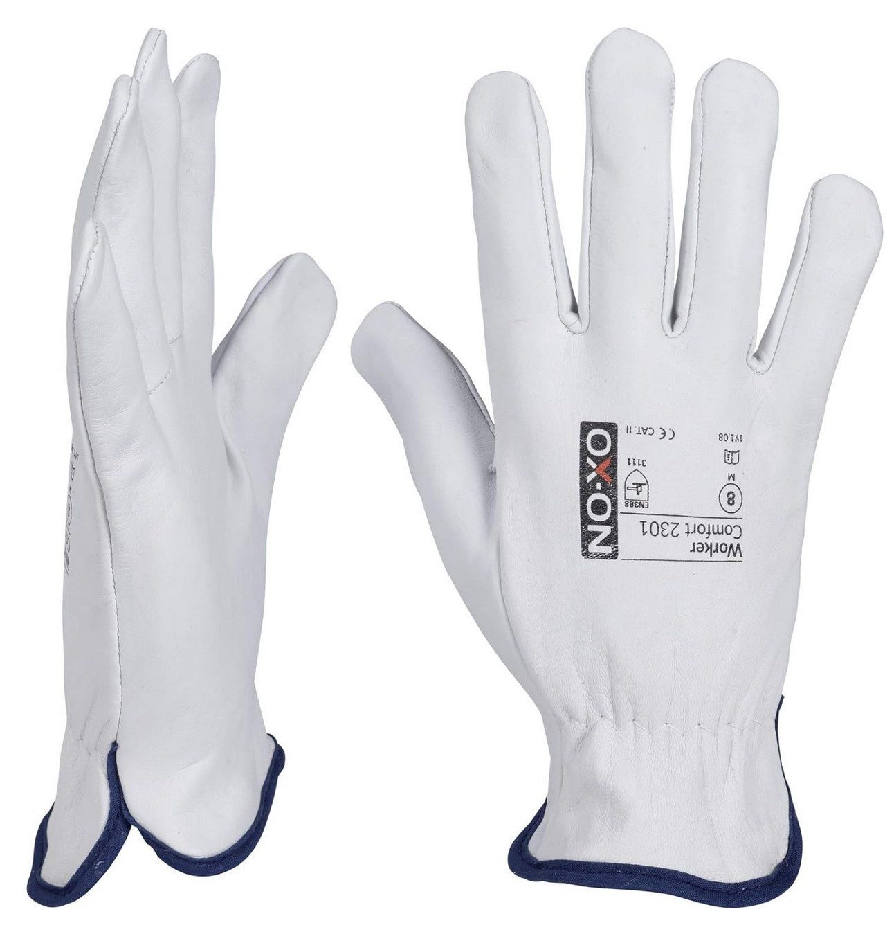 OX-ON Leder-Arbeitshandschuhe OX-ON Worker Comfort 2301, Lederhandschuhe, Größe (11/XXL), 1 Paar