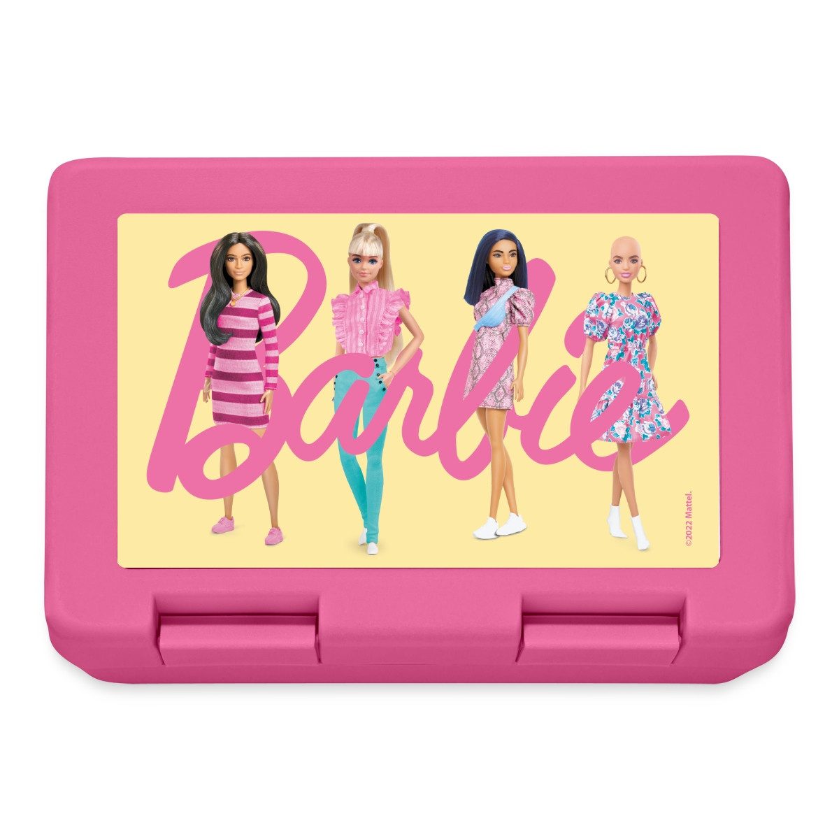 Spreadshirt Lunchbox Barbie Und Ihre Freundinnen Brotdose Lunchbox, Plastik, Aluminium