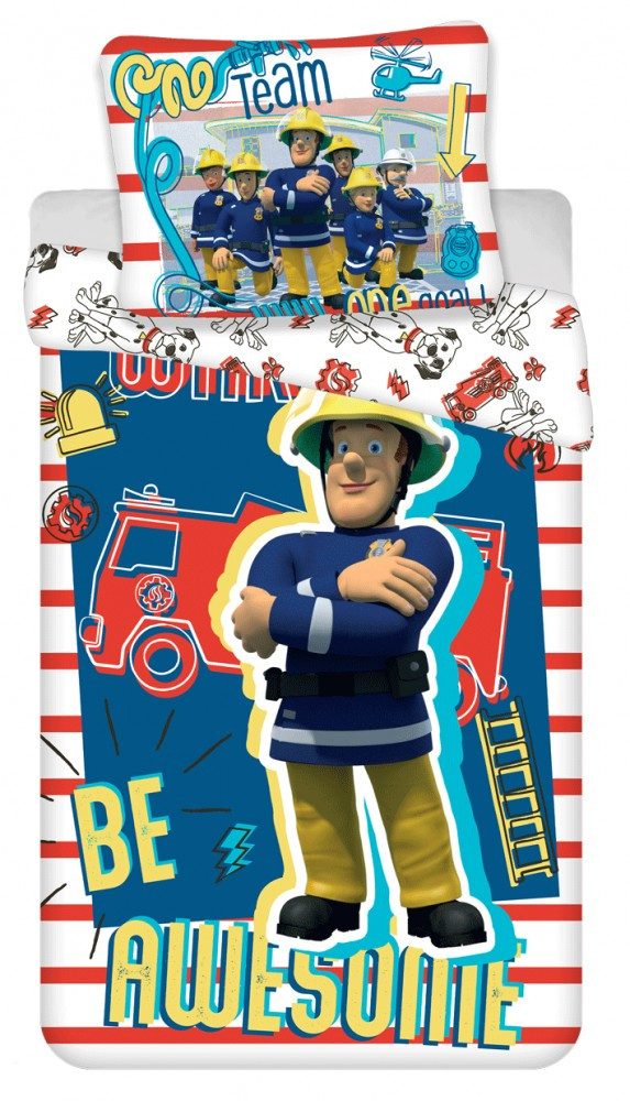 Feuerwehrmann Sam Bettwäsche Feuerwehrmann Sam Awesome Bettwäsche Wake Up 140×200/70×90 cm, 100% Baumwolle