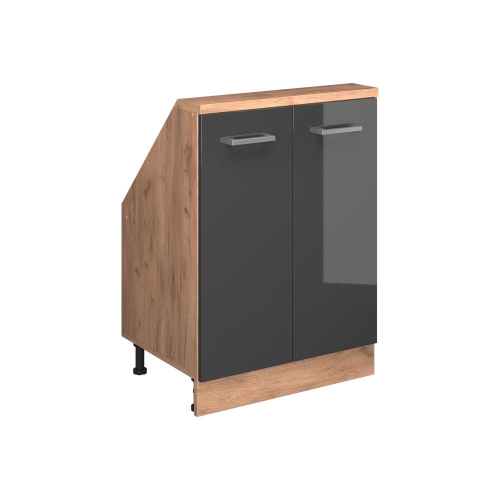 Vicco Unterschrank R-Line, Anthrazit Hochglanz/Goldkraft Eiche, günstig online kaufen