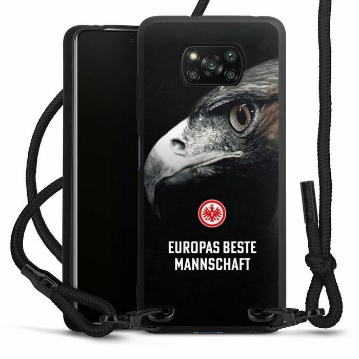 DeinDesign Handyhülle Eintracht Frankfurt Offizielles Lizenzprodukt Europameisterschaft Xiaomi Poco X3 nfc Premium Handykette Hülle mit Band Case zum Umhängen