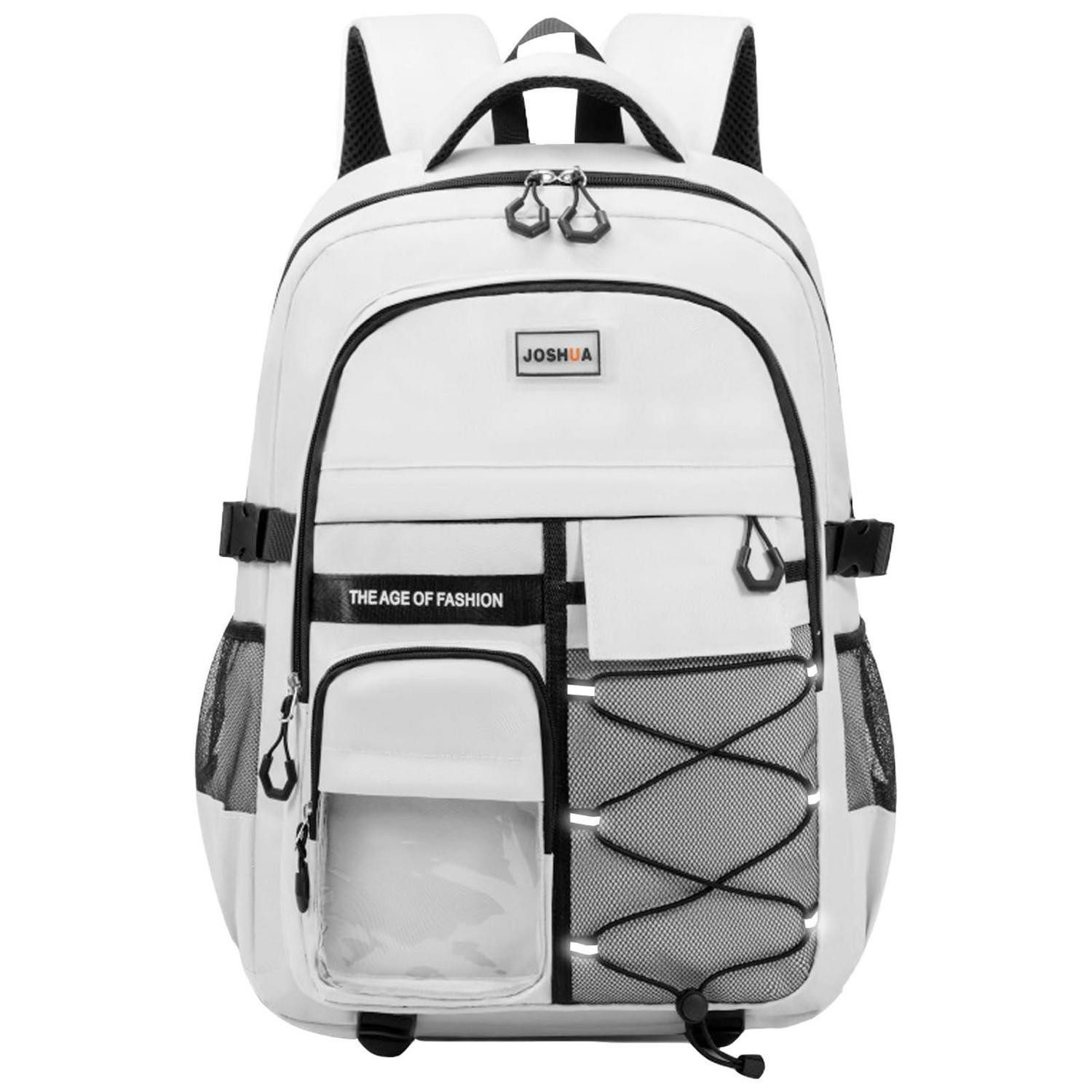 LuxusKollektion Schulrucksack Schulrucksack Teenager Groß Mädchen Jungen Weiß
