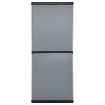 vidaXL Fächerschrank Garten-Lagerschrank mit 3 Böden Grau & Schwarz 68x40x168 cm (1-St)