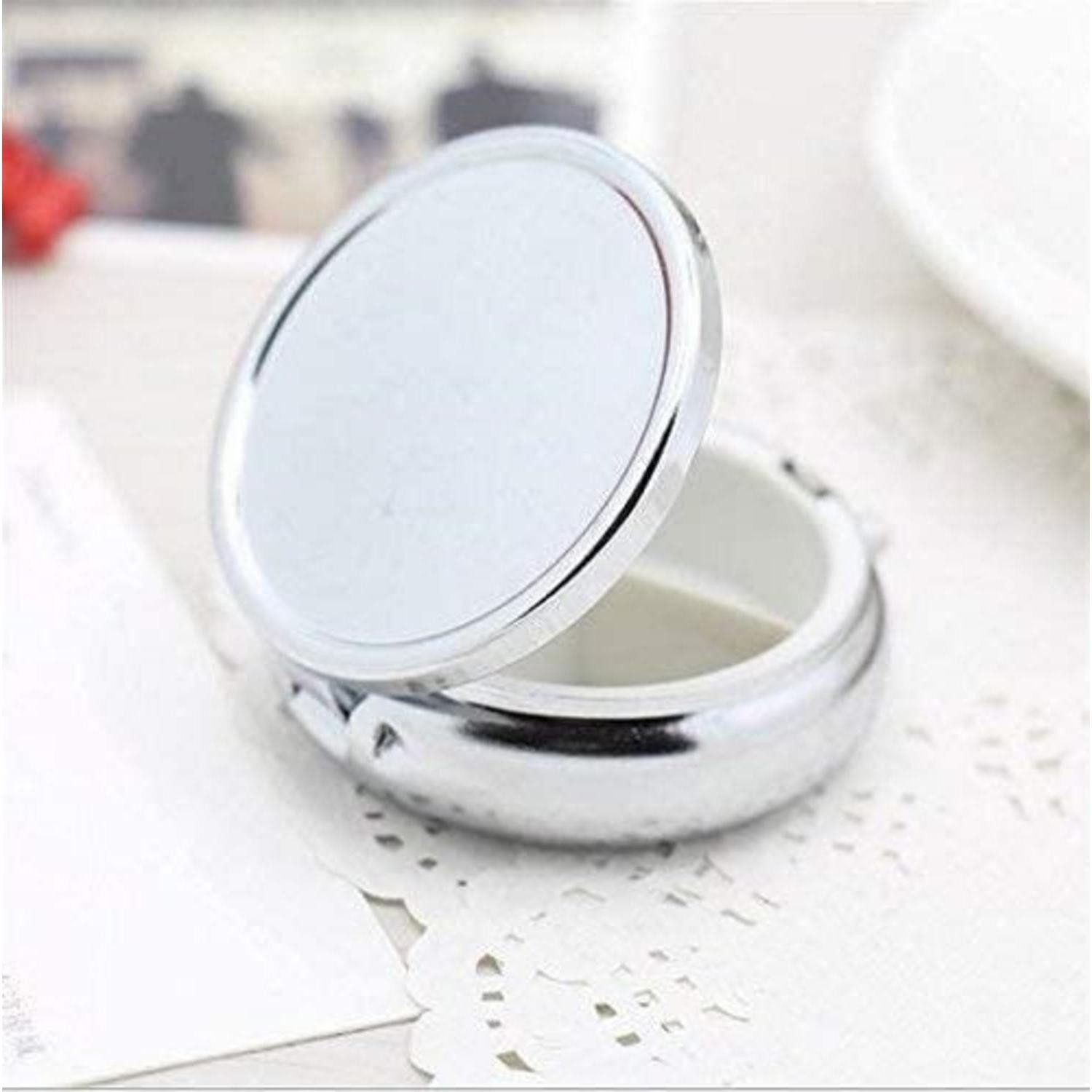 LuxusKollektion Pillendose Pillendose Rund Silber 3-Fach Praktisch (1 St)
