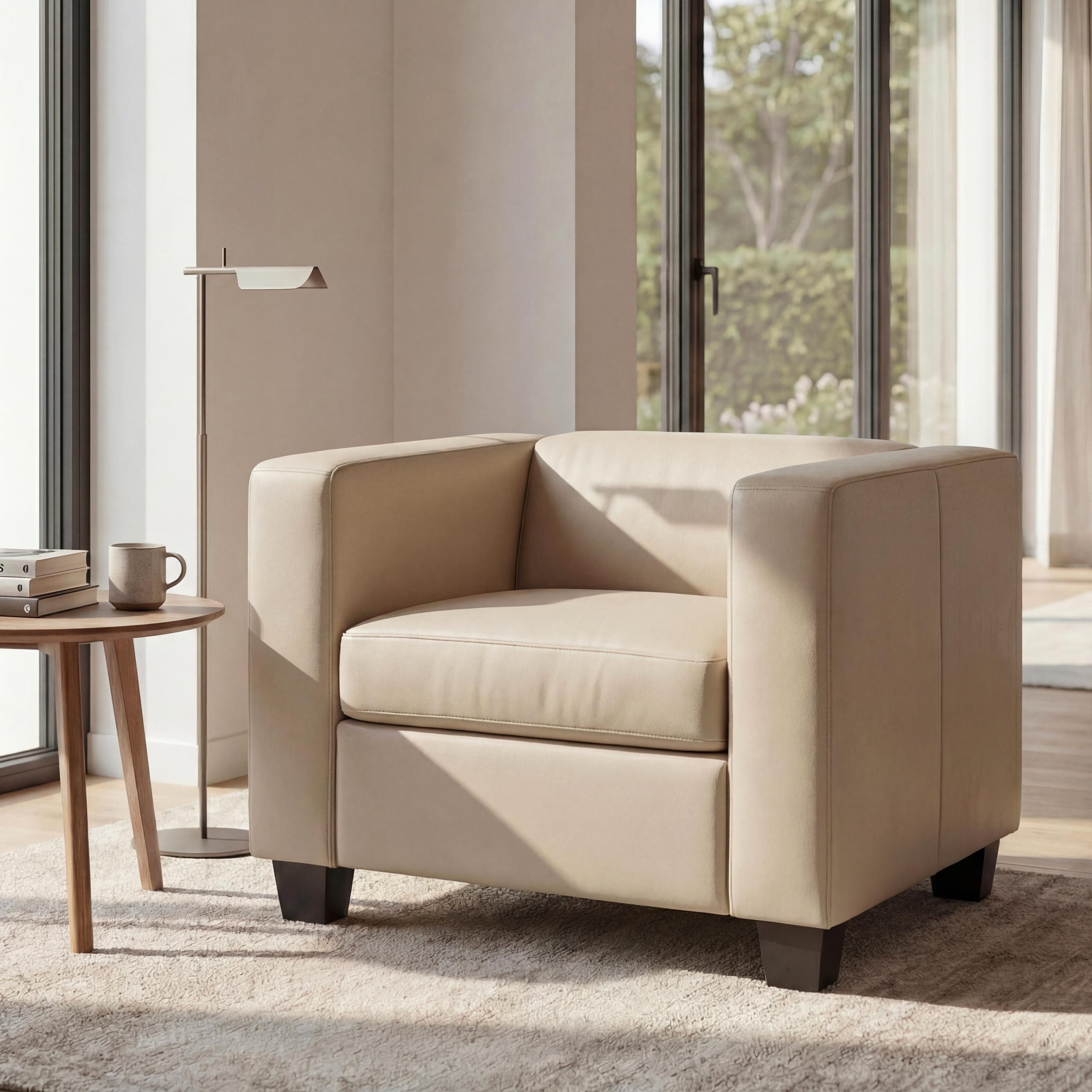 MCW Sessel Lille, Bequemes Polster, Lounge-Stil, Kunststofffüße, Hohe Standfestigkeit