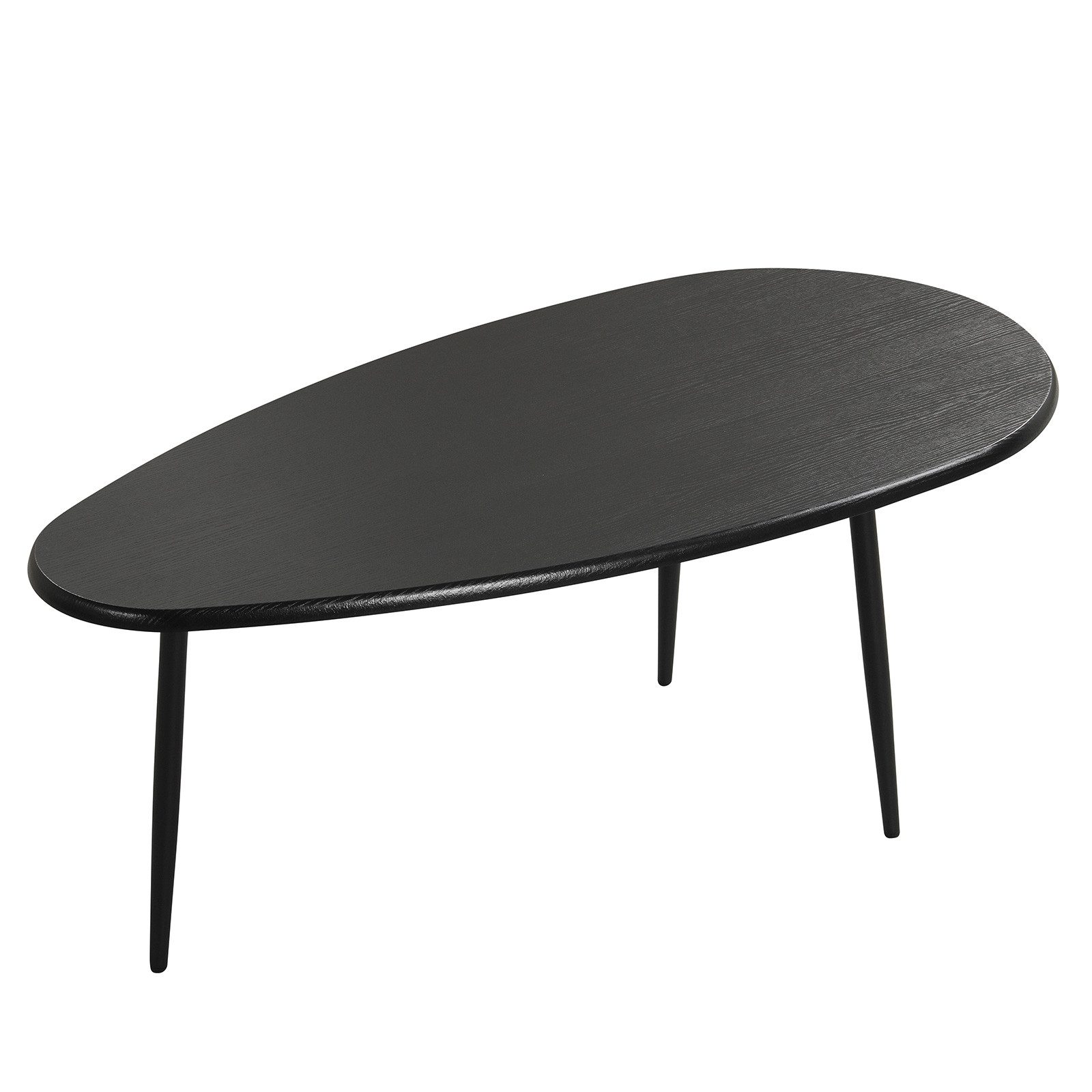 COSTWAY Couchtisch, Wohnzimmertisch oval, mit stabiler Metallkonstruktion