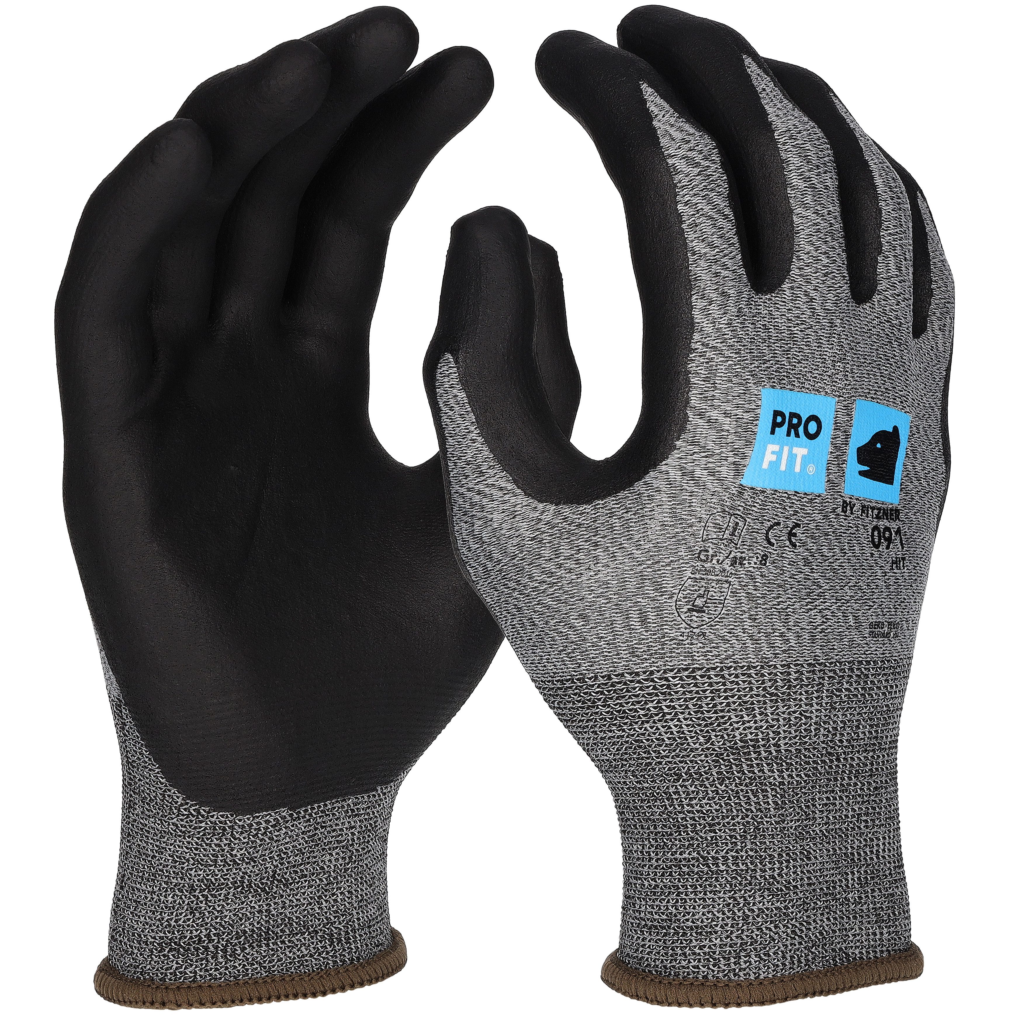 PRO FIT by Fitzner Nitril-Handschuhe Hit, Рабочие перчатки aus Nitrilschaum, Feinstrick (12, Paar) angenehmer Tragekomfort, atmungsaktiv, nahtlos, Touchscreen fähig