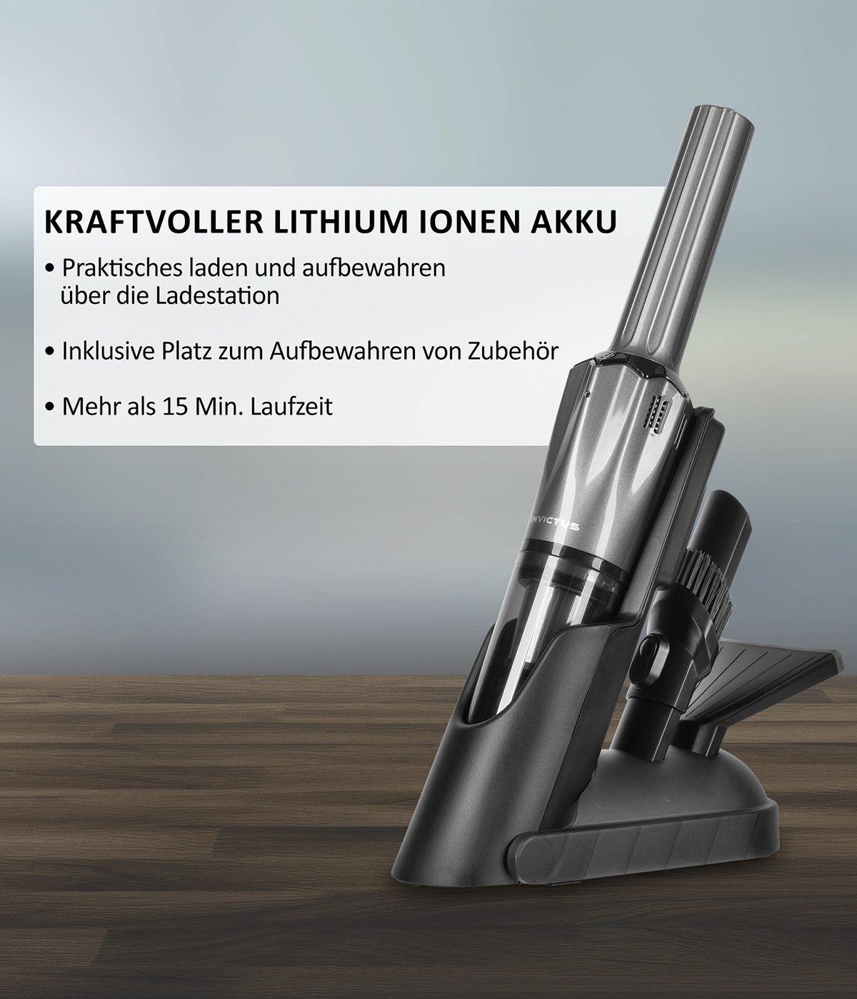 Genius Handstaubsauger Genius INVICTUS ONE PRESTIGE Set 9-tlg., 90 W, beutellos, leicht – Bild 4 von 5