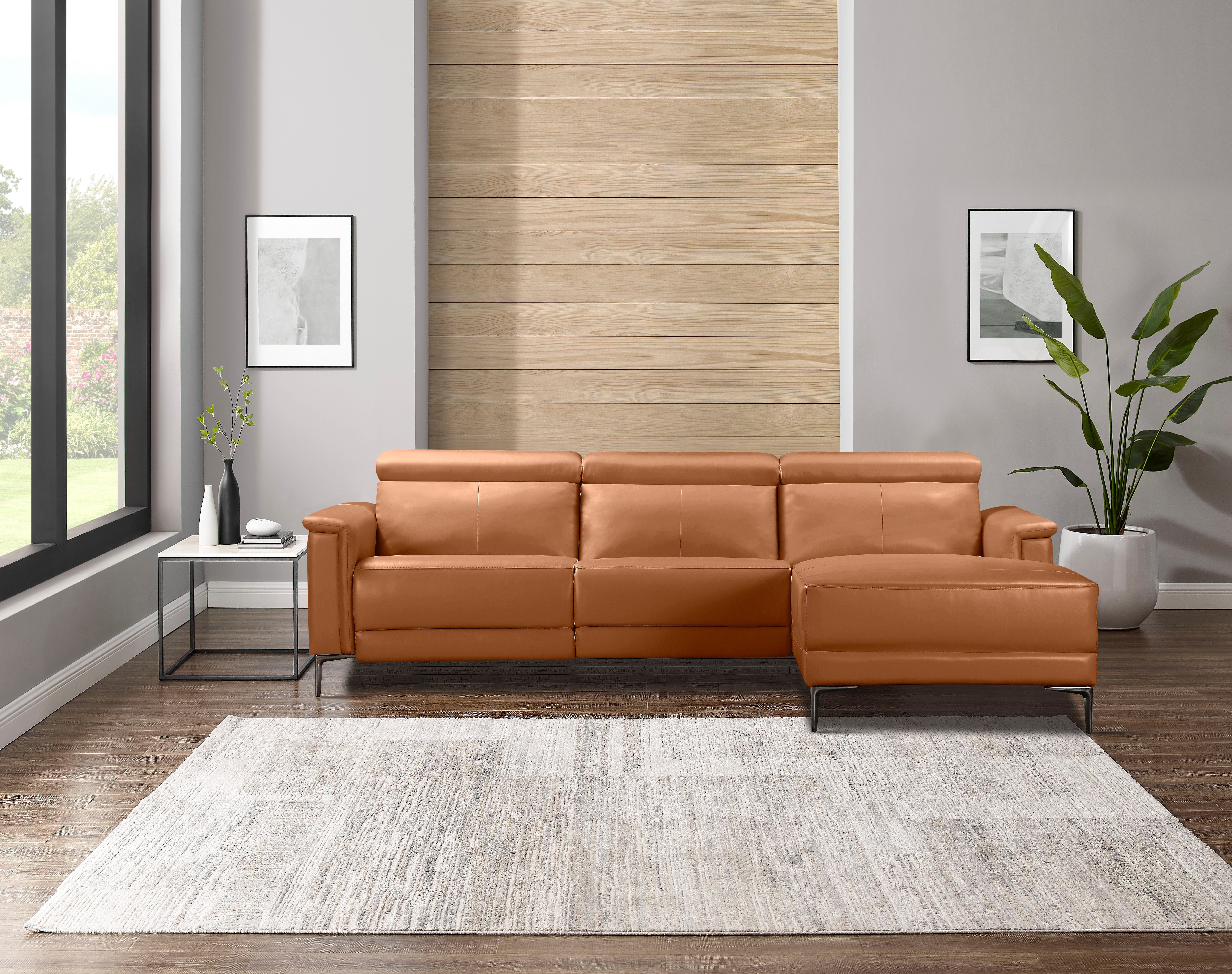 Places of Style Ecksofa Lund, L-Form, 261cm, mit man. o. elektr. Relaxfunktion und USB/ Kopfteilverstellg