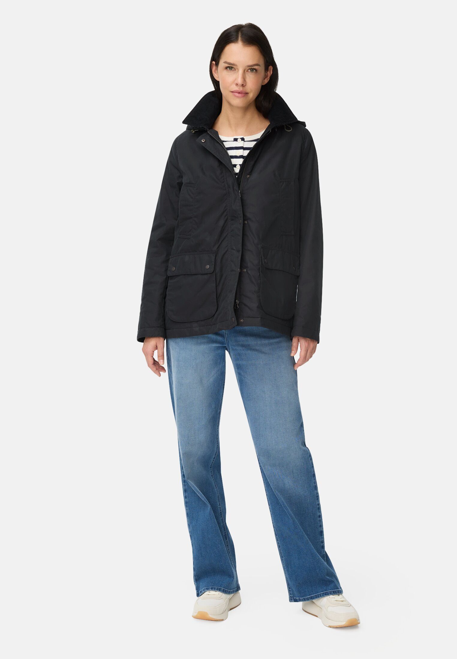 camel active Fieldjacket mit abnehmbarer Kapuze und Kordkragen Langarm