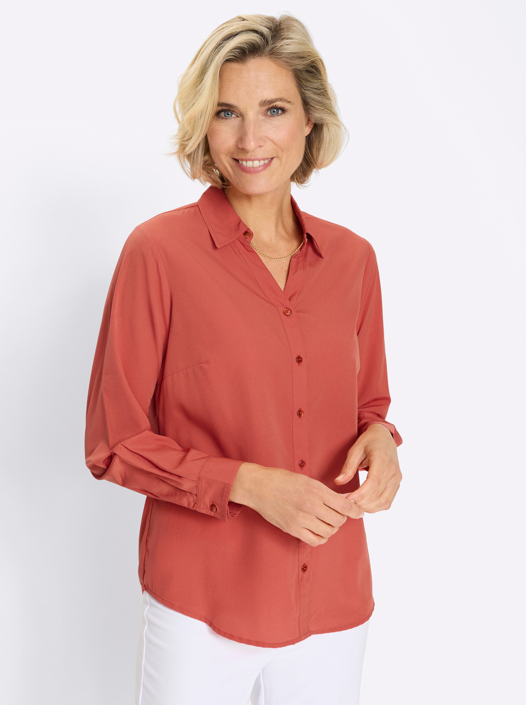 Sieh an! Klassische Bluse Langarm-Bluse Langarm