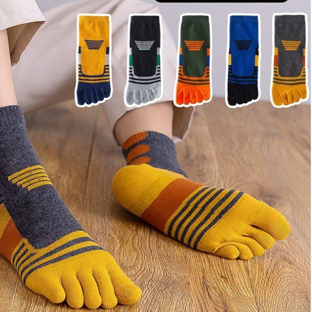 LAKKEC Zehensocken Fünf Finger Socken Herbst und Winter warme Baumwollsocken halten warm und absorbieren Schweiß 5 Paare