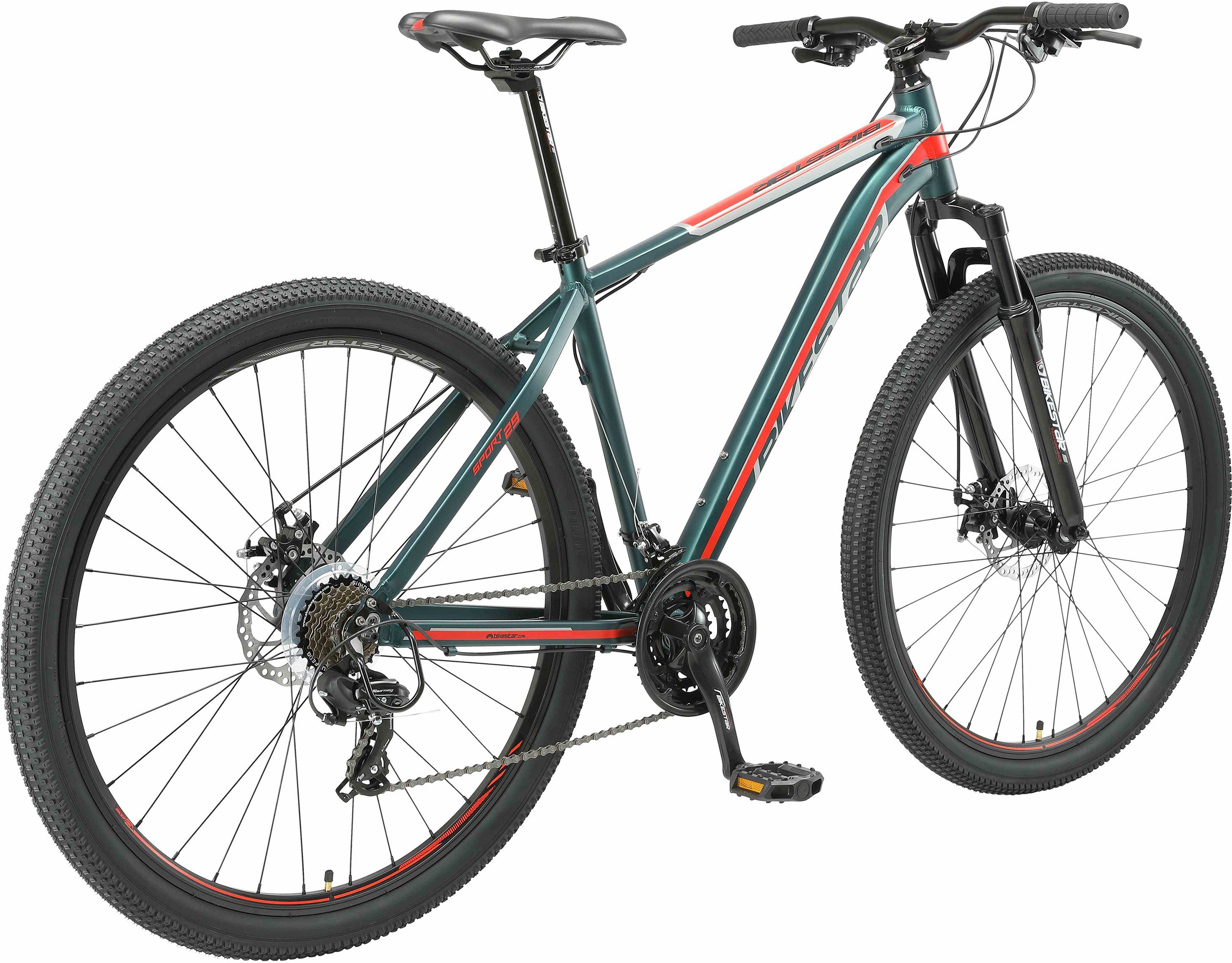 Thumbnail - Bikestar Mountainbike, 21 Gang Shimano RD-TY300 Schaltwerk, Kettenschaltung, für Damen und Herren, Kettenschaltung