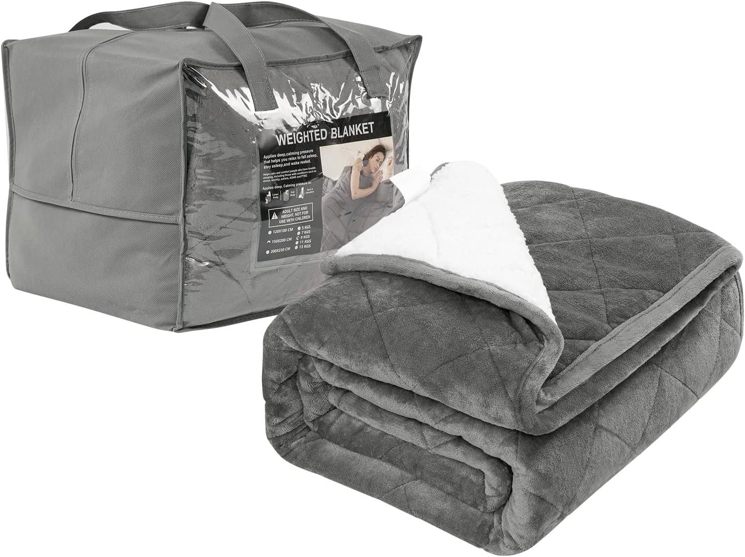 Woltu Gewichtsdecke, Bezug: Flanell Sherpa, Therapiedecke, günstig online kaufen