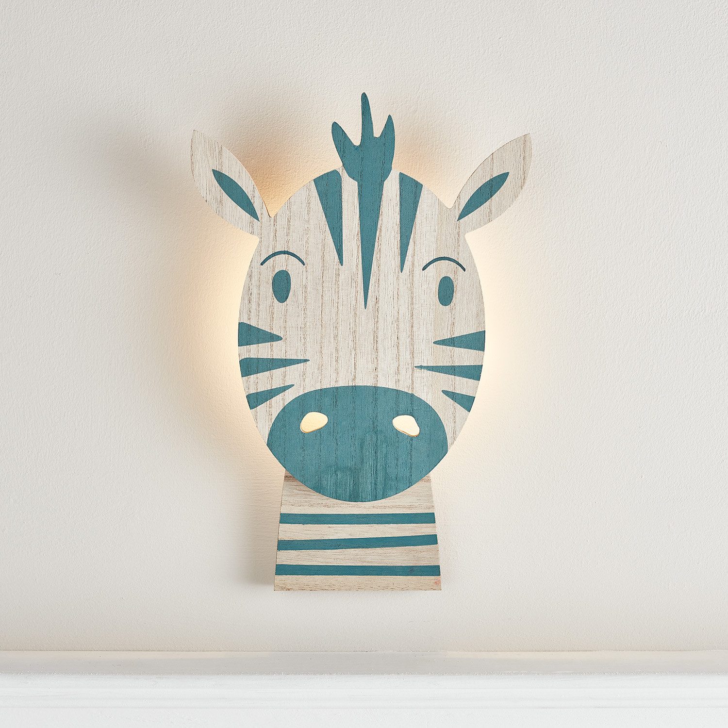 Lights4fun LED Wandleuchte Zebra Wandlampe Kinderzimmer