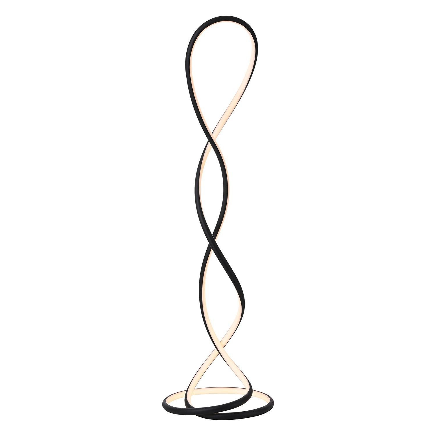 Paul Neuhaus LED Stehlampe TWIST, Schwarz, Aluminium, mit Schnurschalter, Dimmfunktion, LED fest integriert, Extra-Warmweiß, Ø 41 x H 143 cm