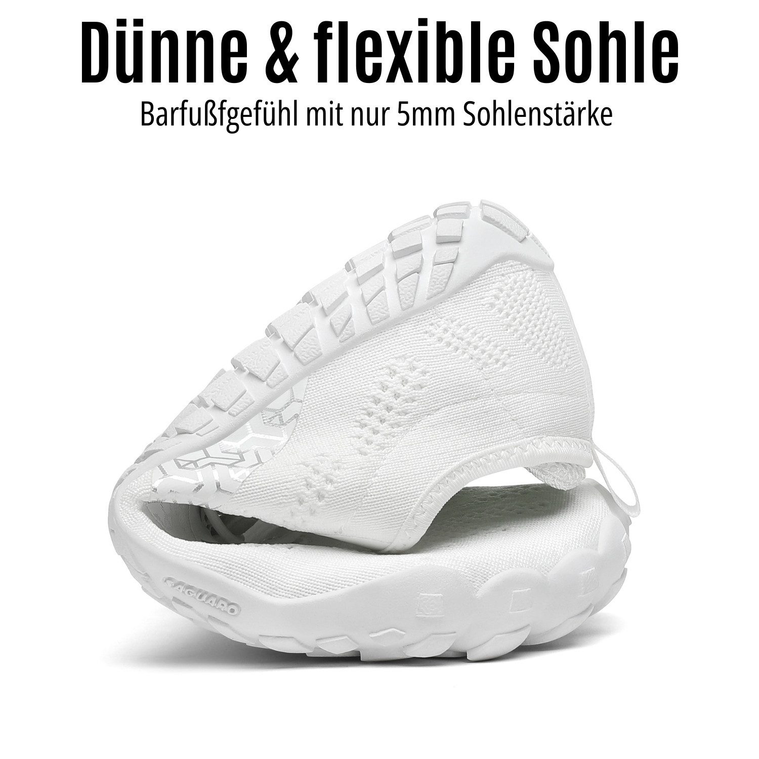 SAGUARO Sport Sommer Barfußschuh (5mm Sohlenstärke, Nullabsatz, bequem, leicht, atmungsaktiv, rutschfest) Minimalschuhe Laufschuhe Sport-Schuhe Jogging Sneaker  – Bild 5 von 5