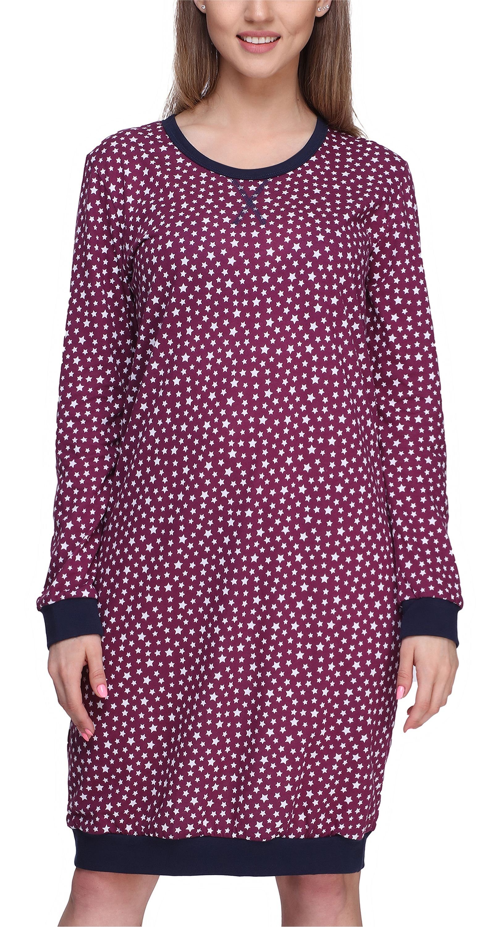 Merry Style Nachthemd Damen Nachthemd Langarm günstig online kaufen