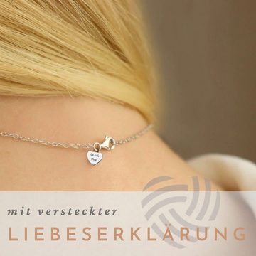 LOVENEST Herzkette Halskette Damen Silber 925 Kette mit Schlüssel Schloss Ich Liebe Dich