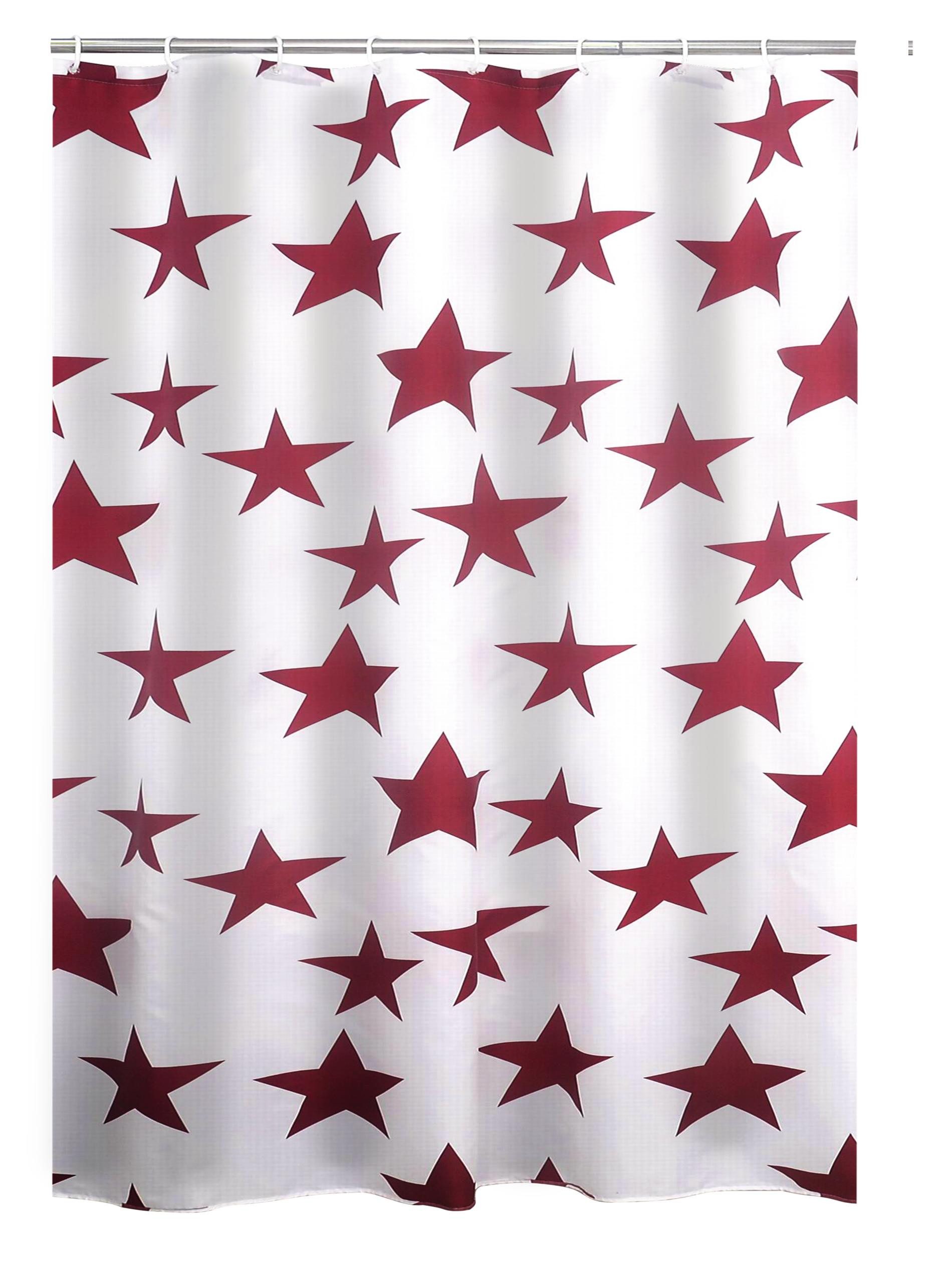 Ridder Duschvorhang Star rot Breite 180 cm
