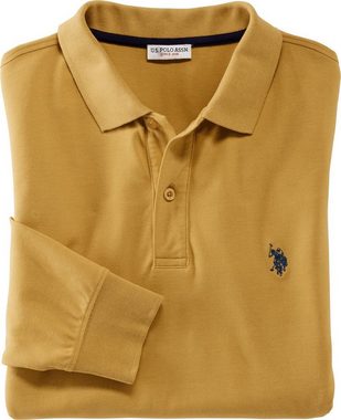 U.S. Polo Assn Langarm-Poloshirt angenehmes Stretch-Baumwoll-Piqué Langarmshirt